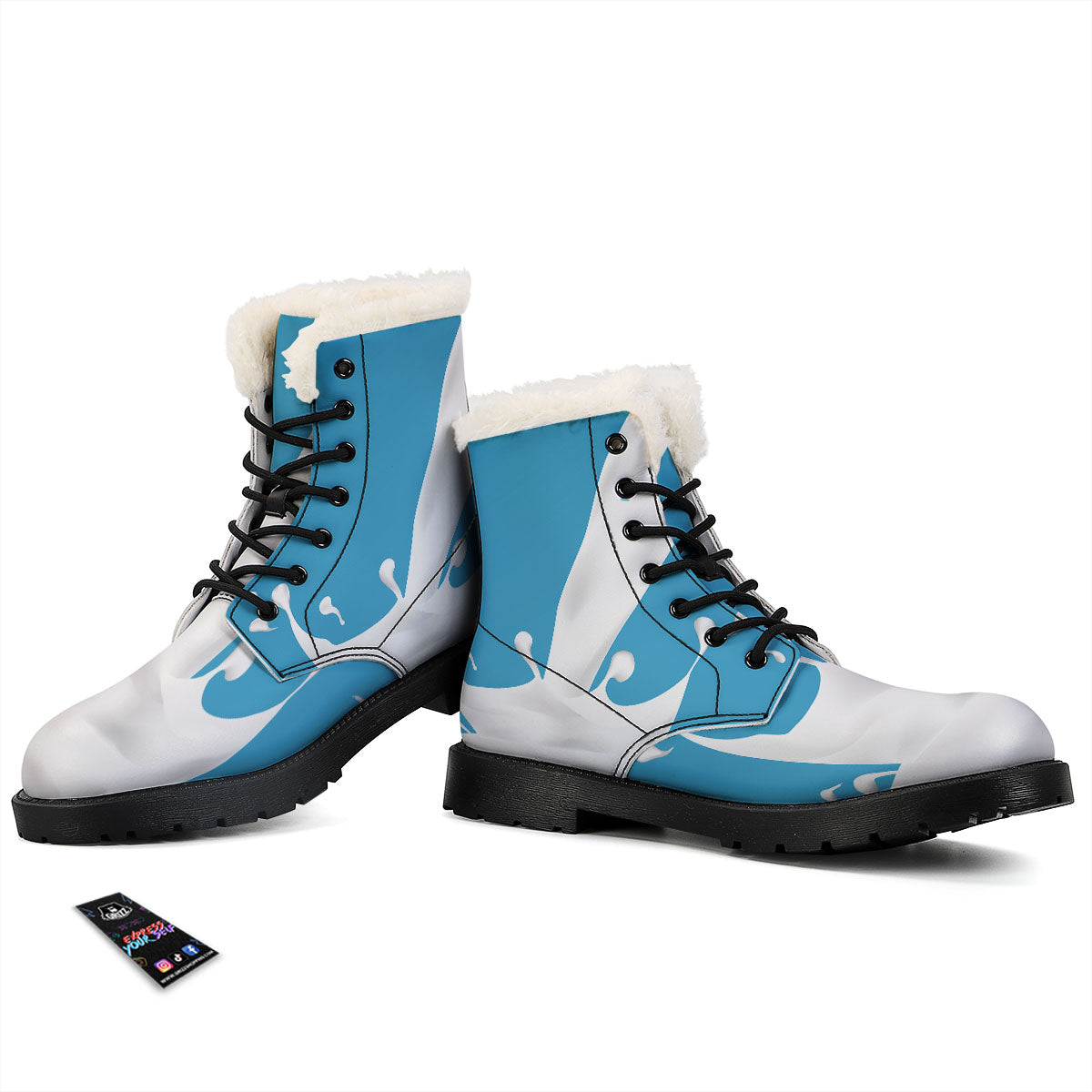 Splash Milk Print Winter Boots-grizzshop