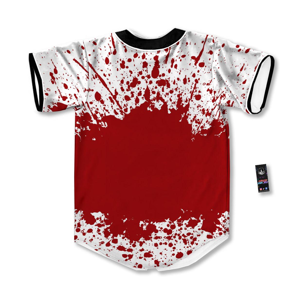 Splashed Blood Print Baseball Jersey-grizzshop