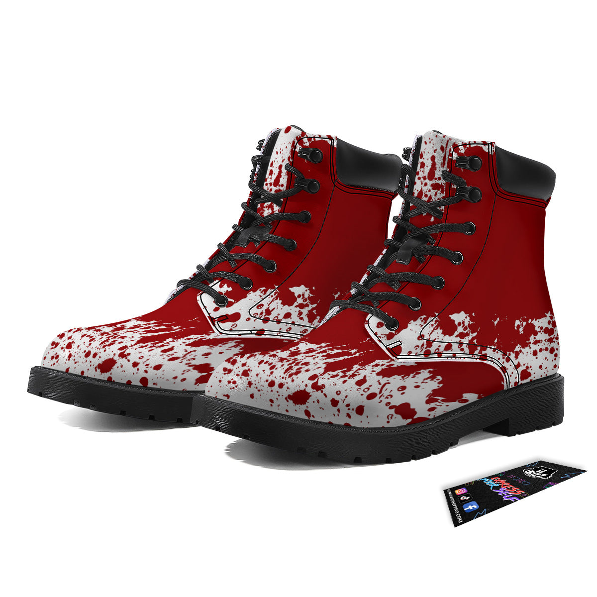 Splashed Blood Print Boots-grizzshop