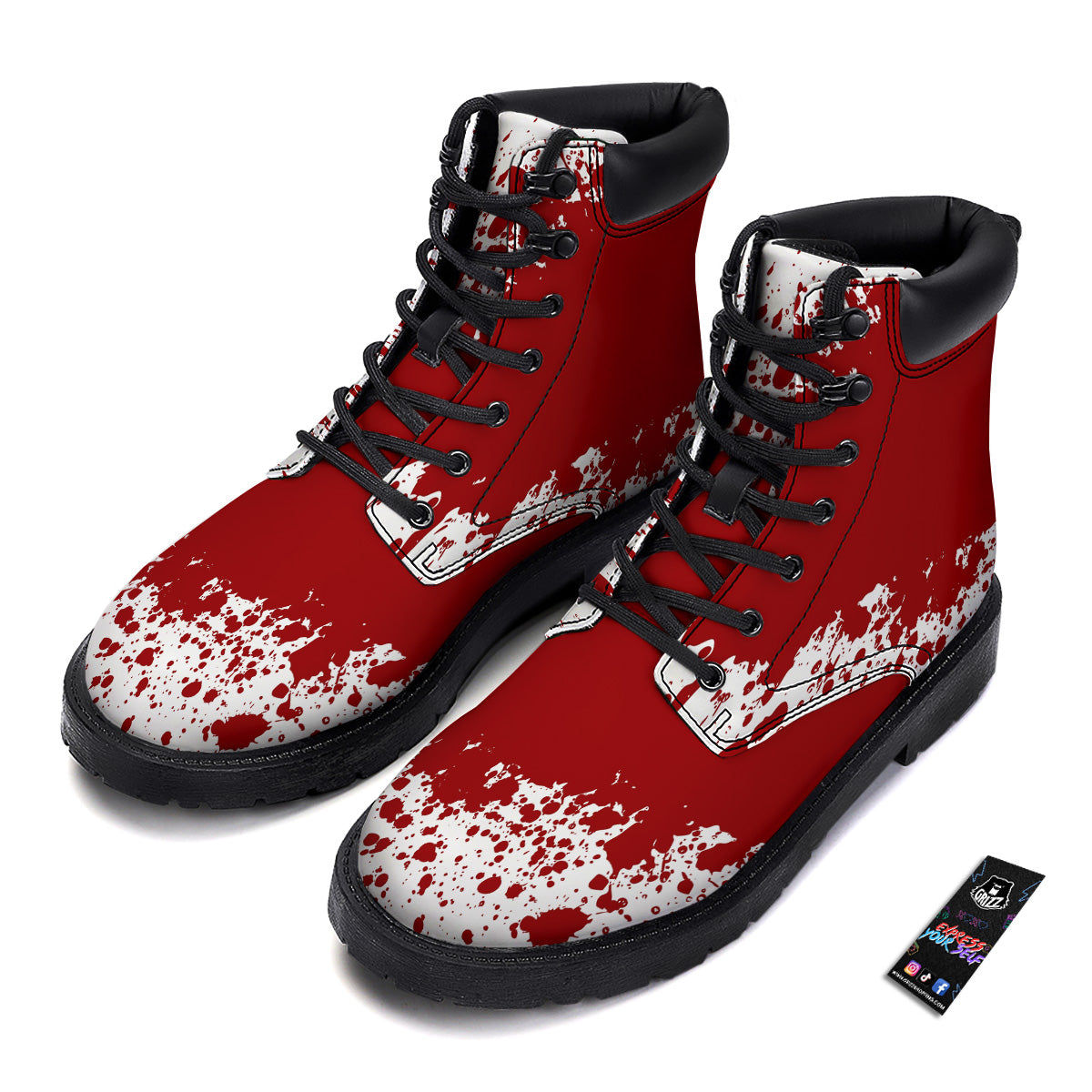 Splashed Blood Print Boots-grizzshop
