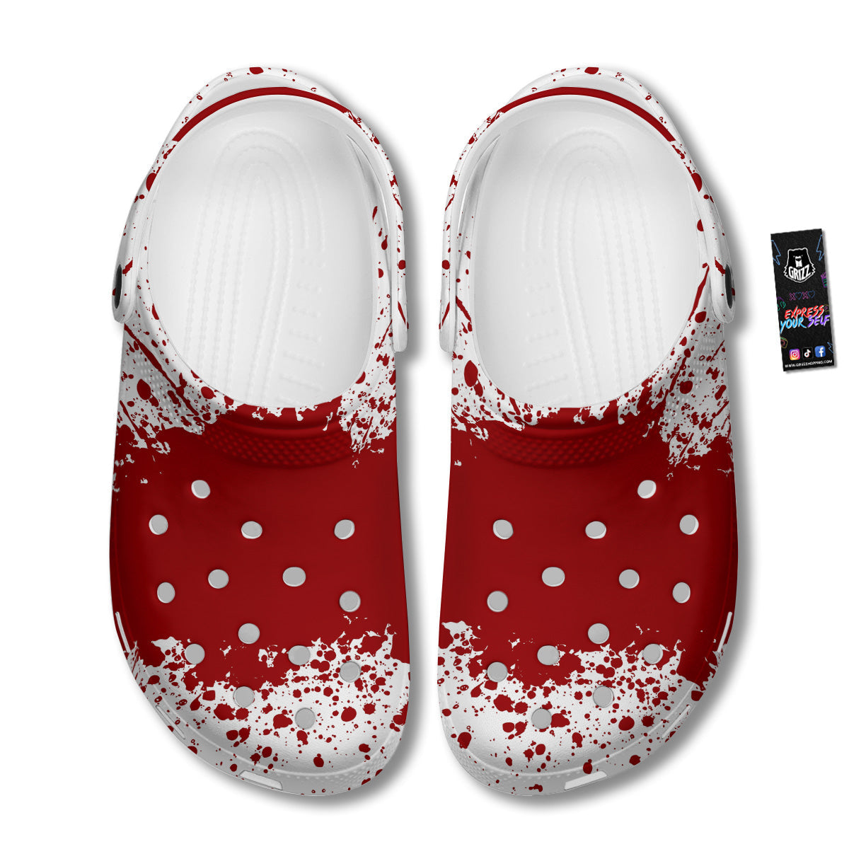 Splashed Blood Print Clog-grizzshop