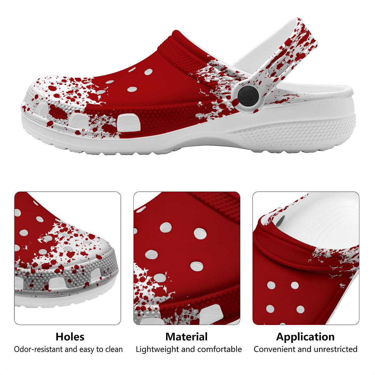 Splashed Blood Print Clog-grizzshop
