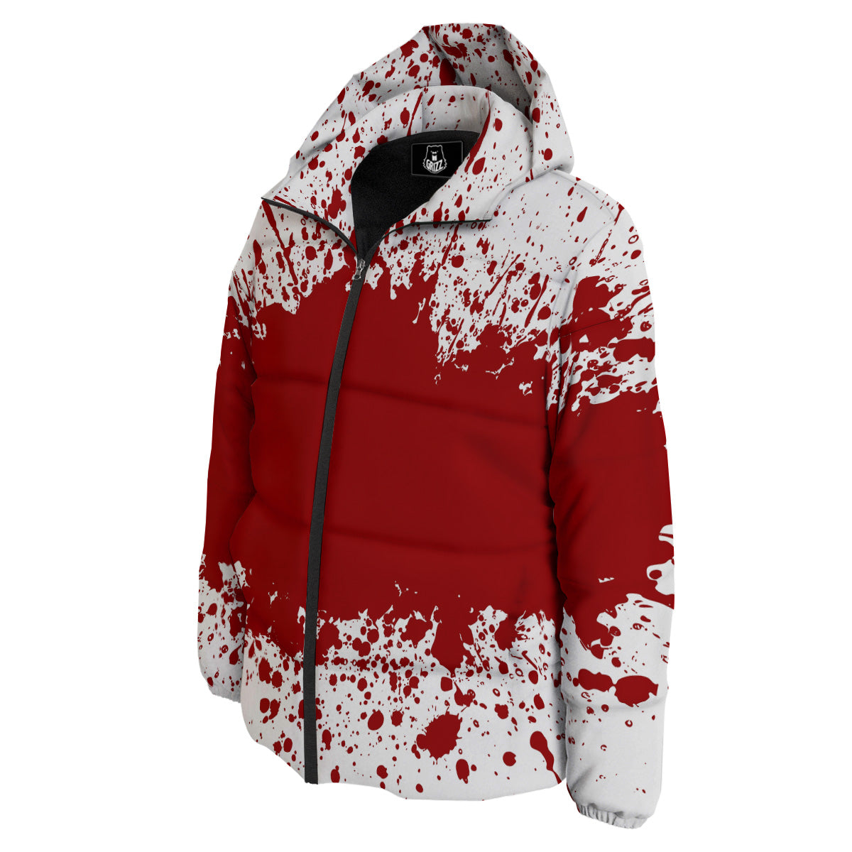 Splashed Blood Print Down Jacket-grizzshop