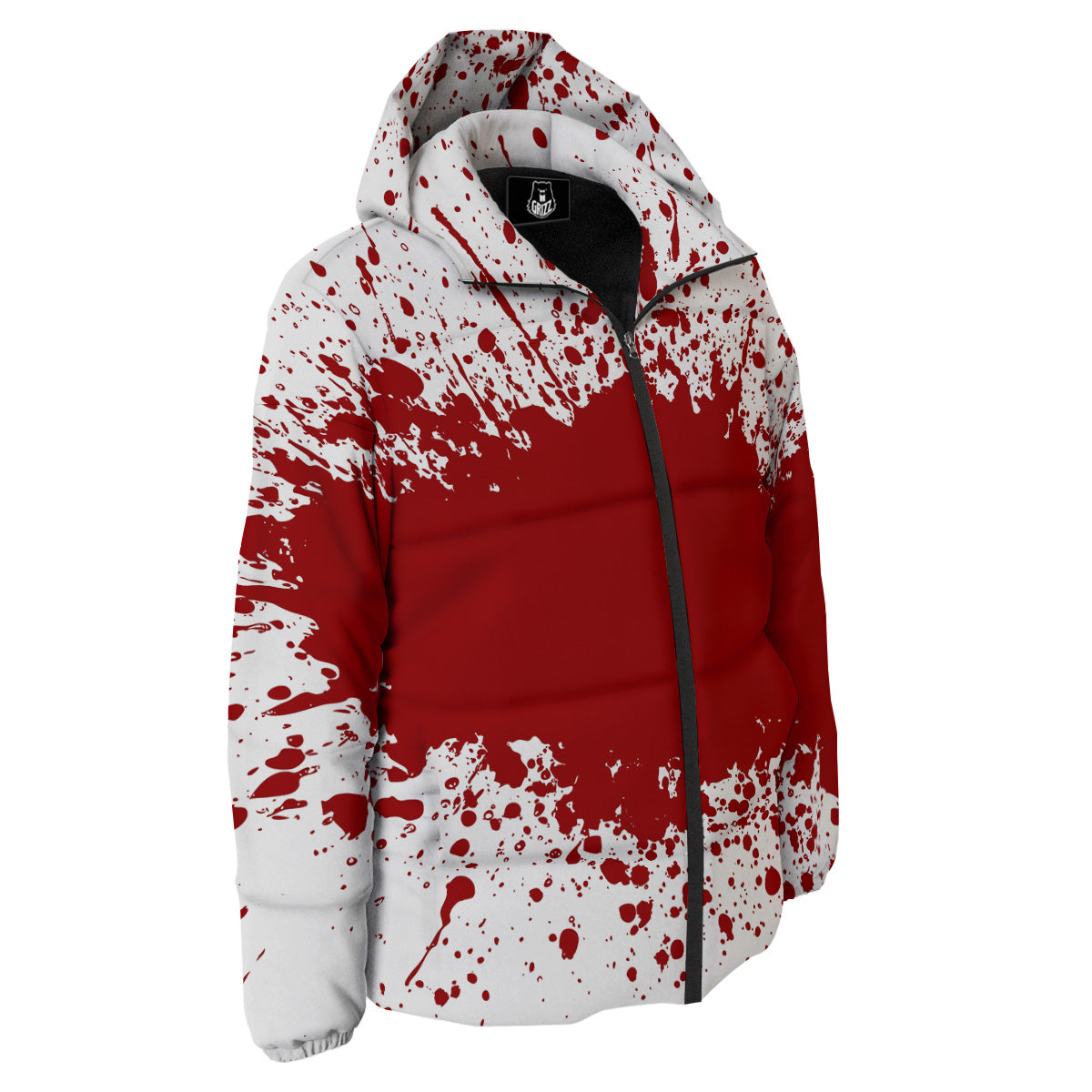 Splashed Blood Print Down Jacket-grizzshop