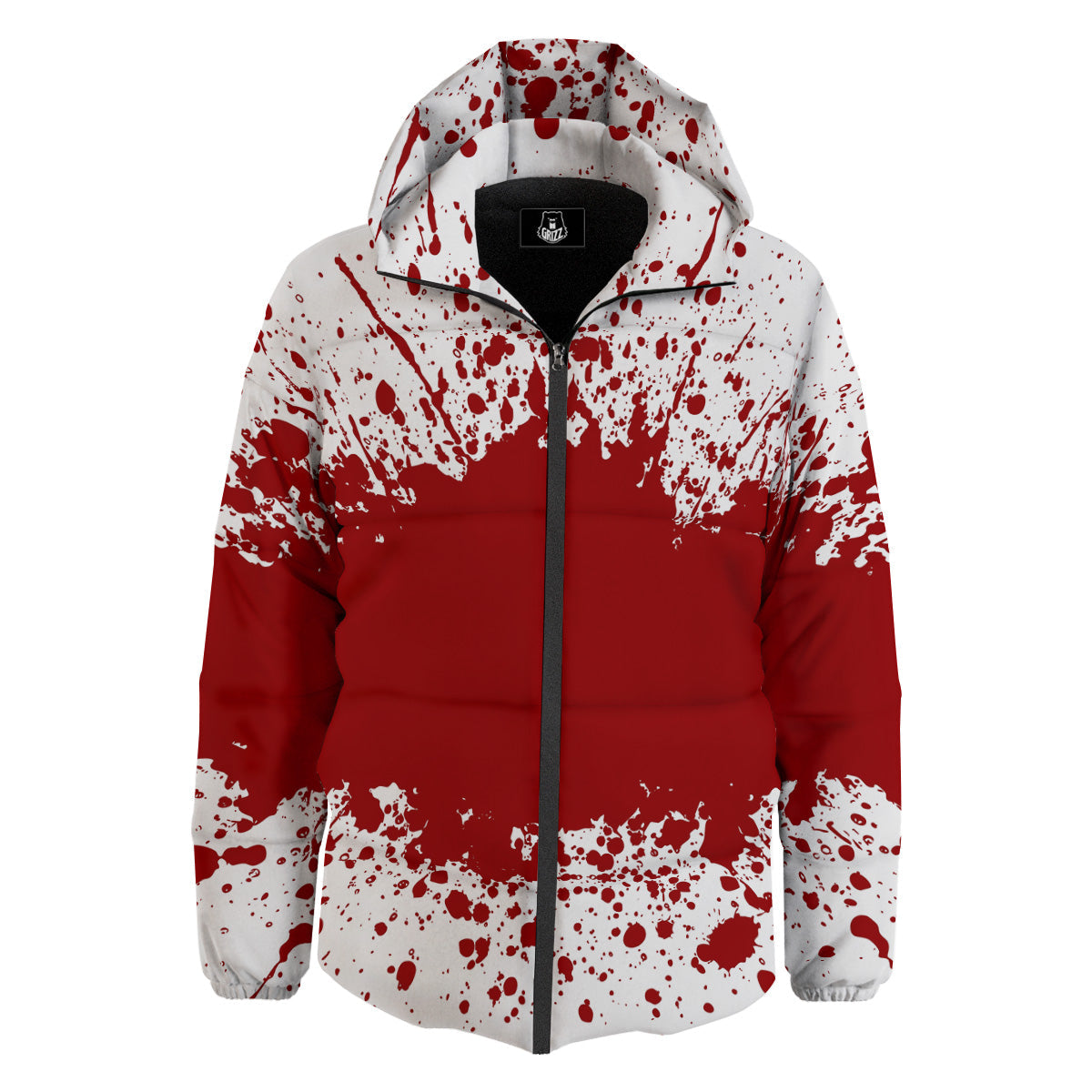 Splashed Blood Print Down Jacket-grizzshop