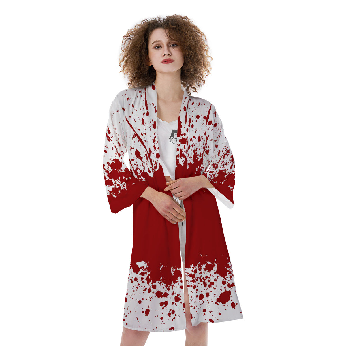 Splashed Blood Print Kimono-grizzshop