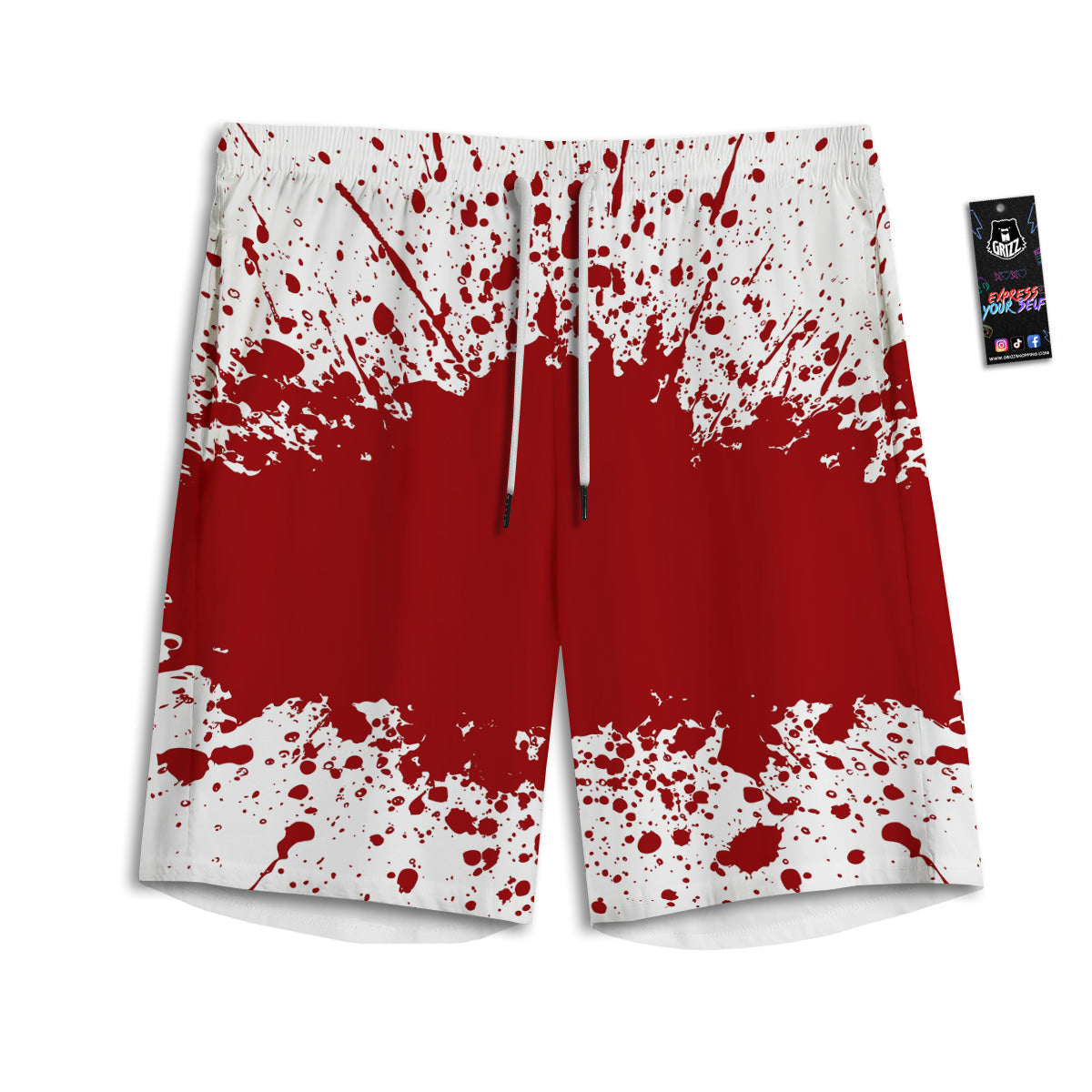 Splashed Blood Print Men's Athletic Shorts