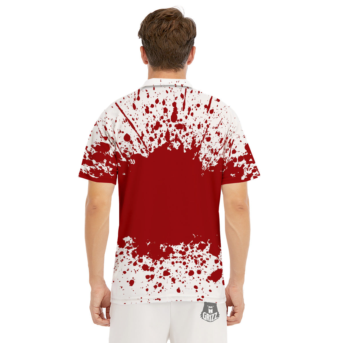 Splashed Blood Print Men's Golf Shirts-grizzshop