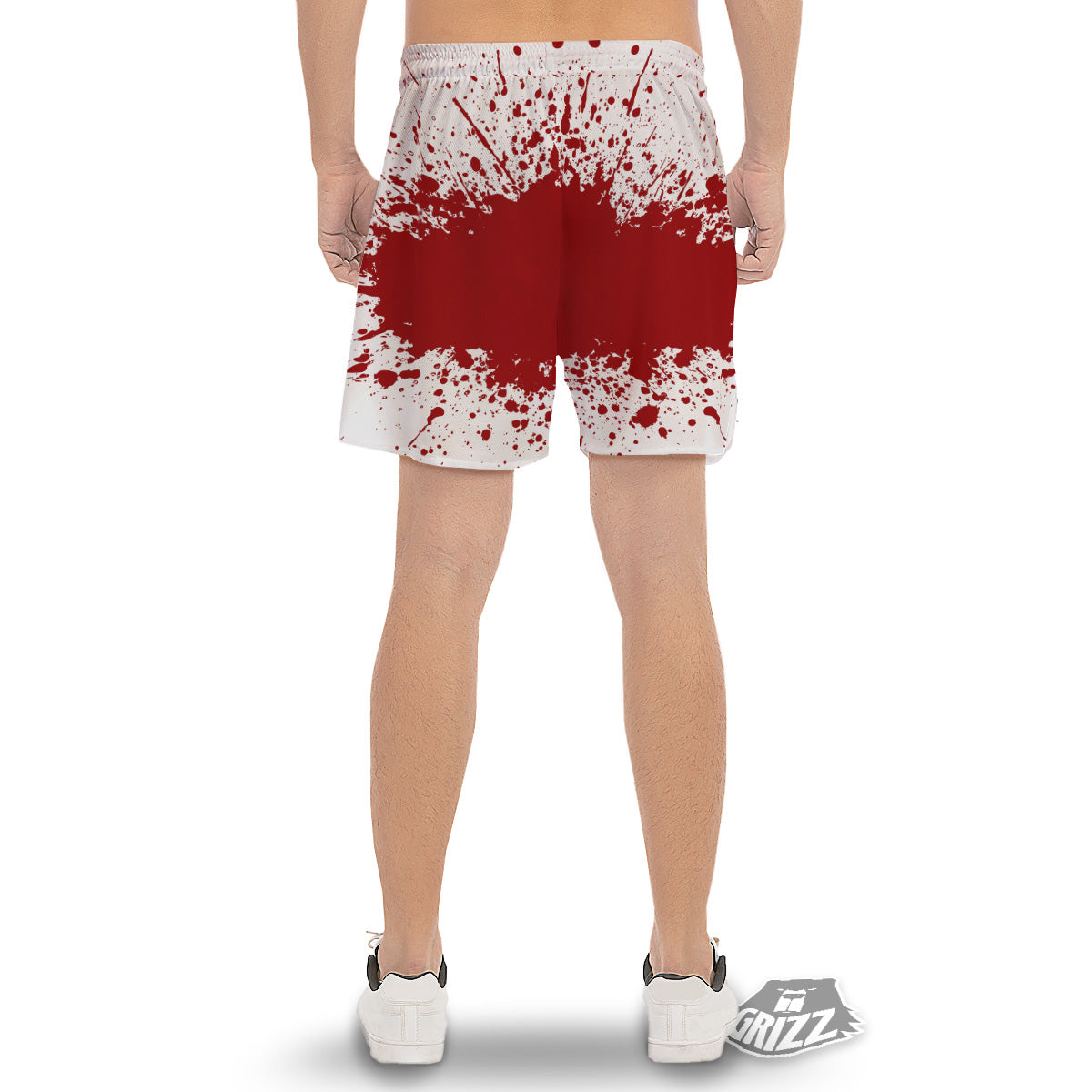 Splashed Blood Print Men's Gym Shorts-grizzshop