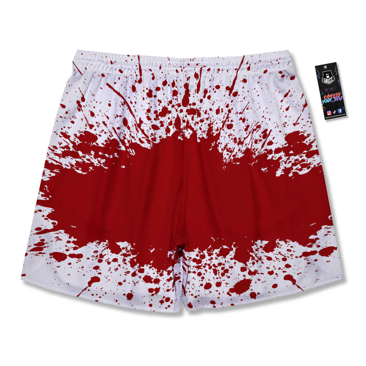Splashed Blood Print Men's Running Shorts-grizzshop