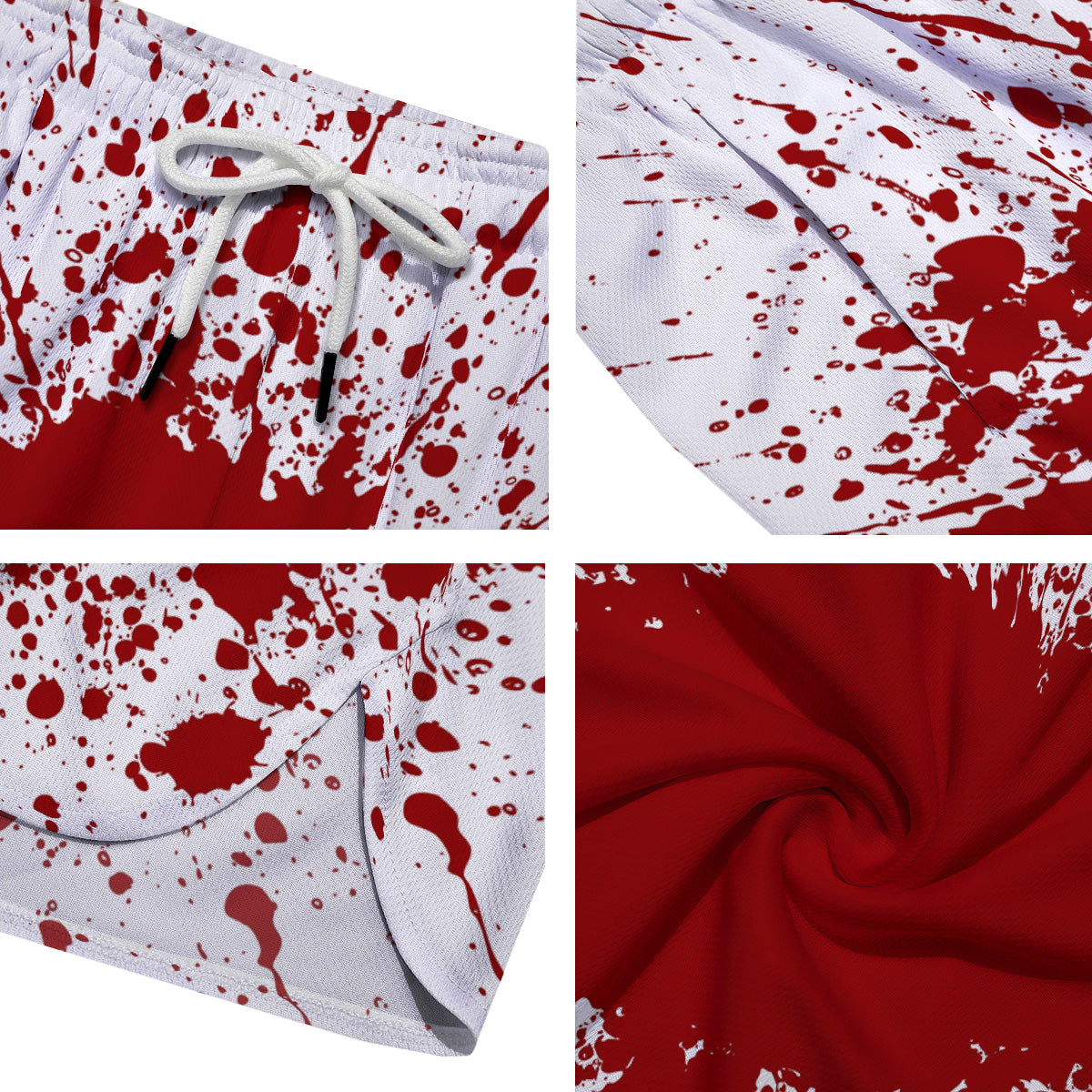 Splashed Blood Print Men's Running Shorts-grizzshop