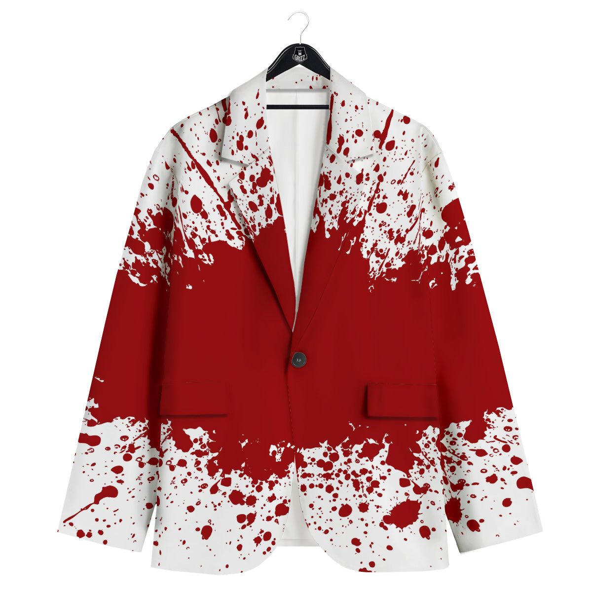 Splashed Blood Print Men's Sport Coat-grizzshop