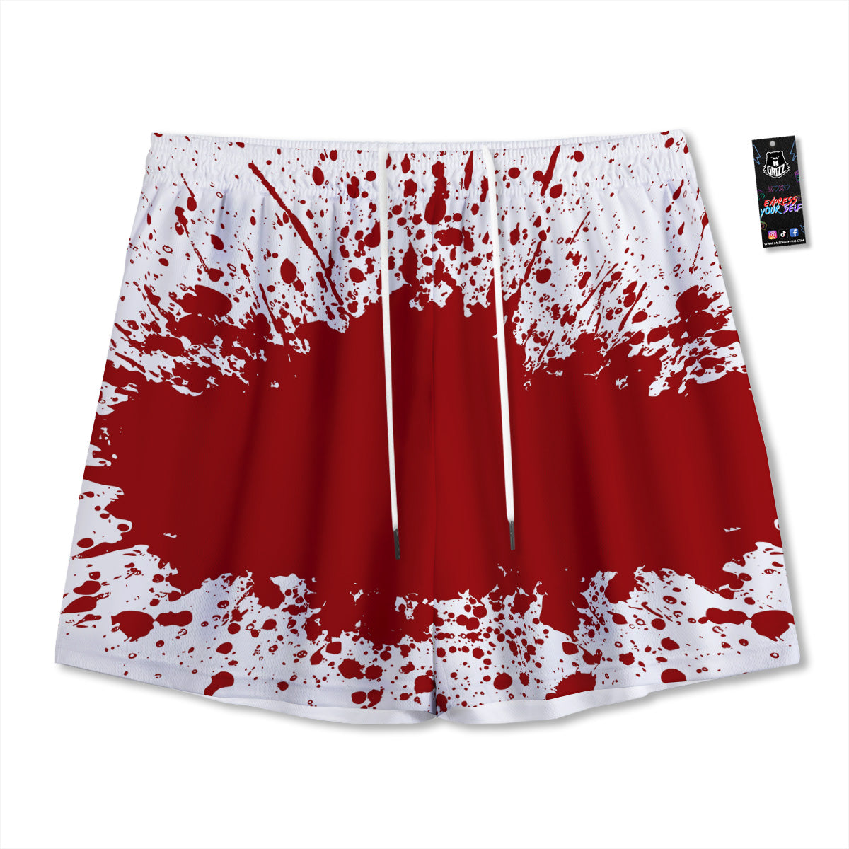 Skeleton Party Fun Print Pattern Mesh Shorts