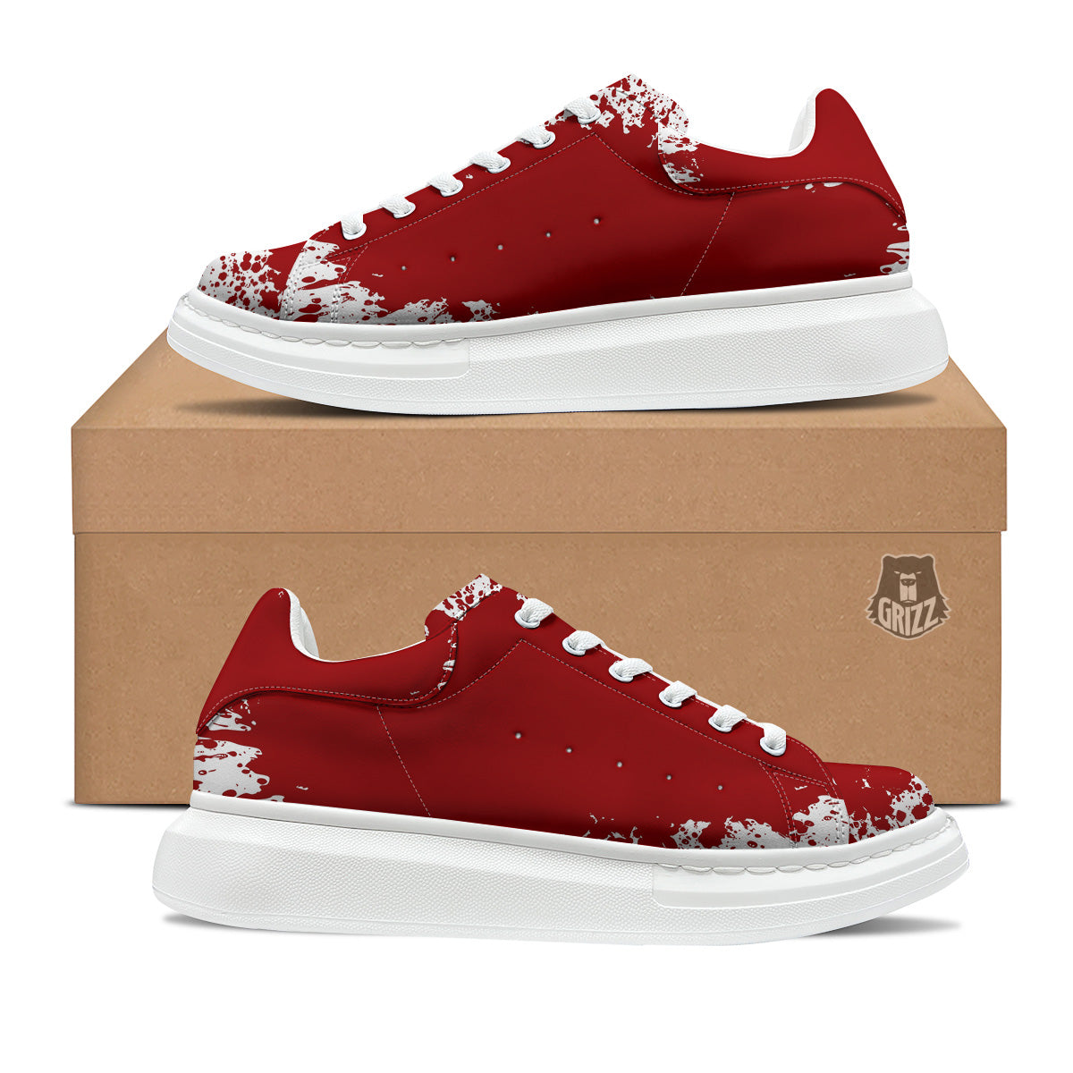 Splashed Blood Print Platform Shoes-grizzshop