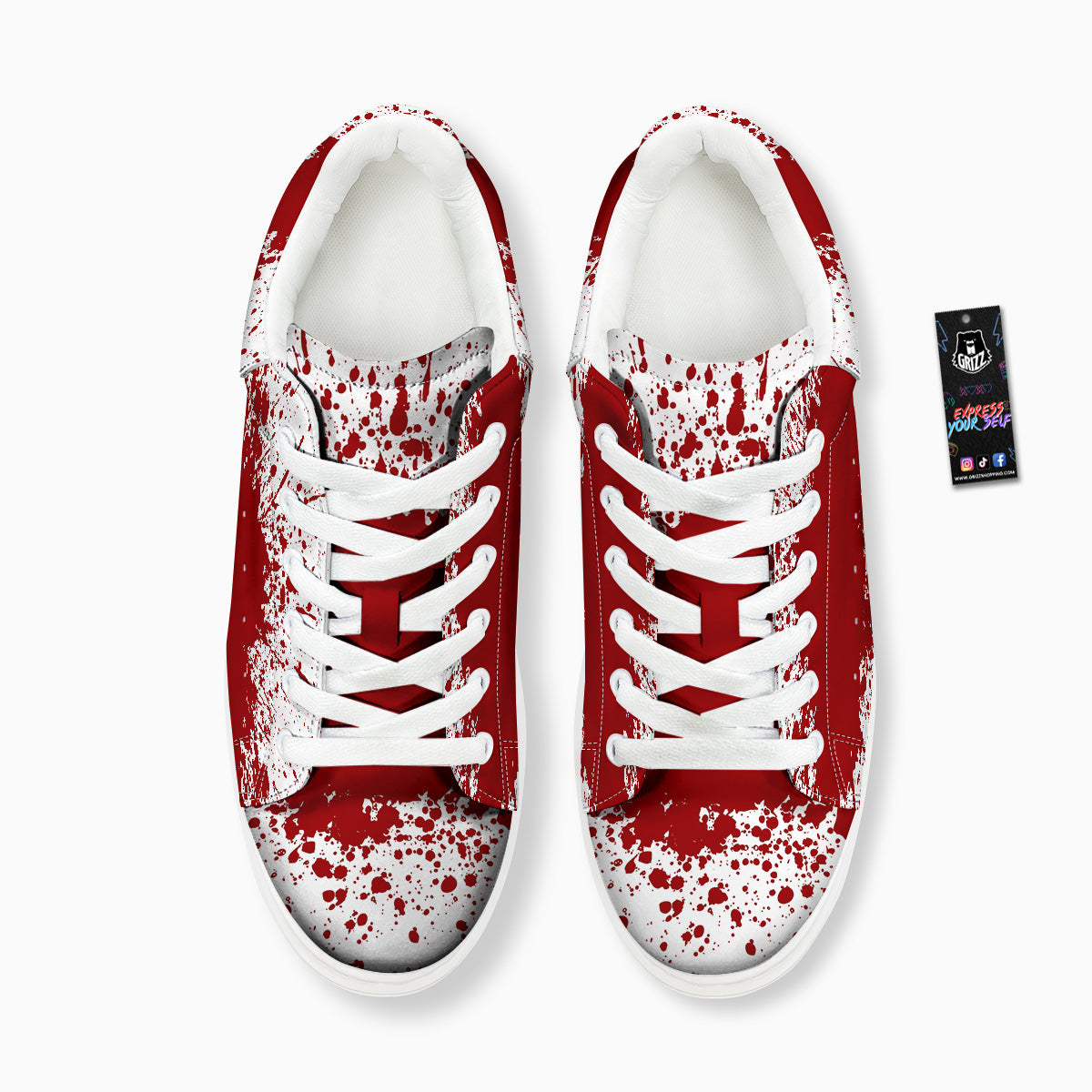 Splashed Blood Print Platform Shoes-grizzshop