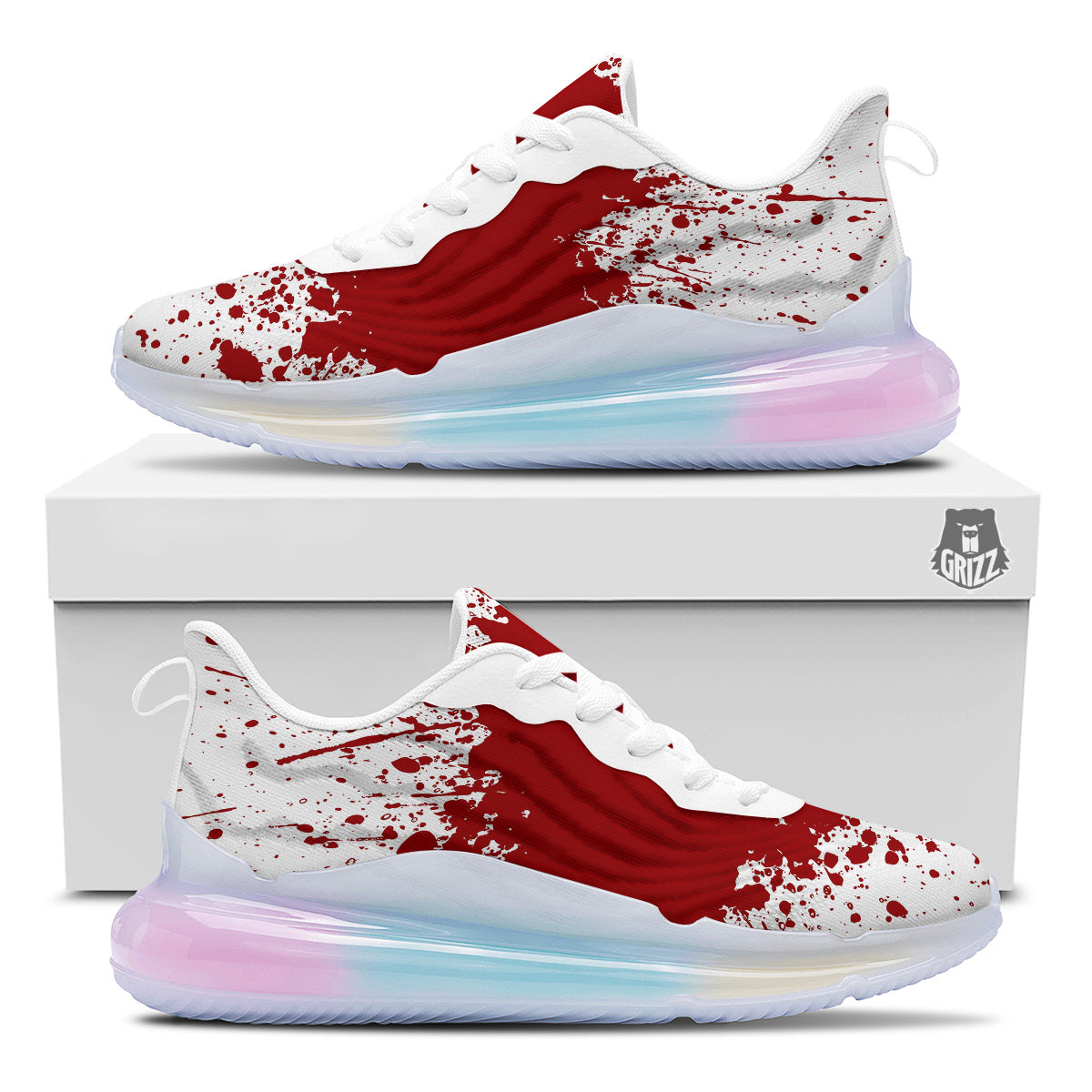 Splashed Blood Print Running Sneakers-grizzshop