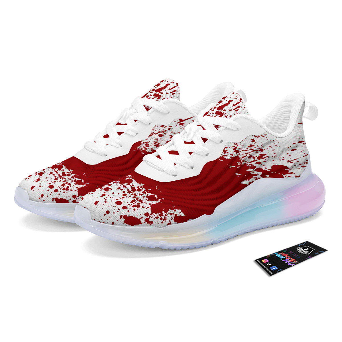 Splashed Blood Print Running Sneakers-grizzshop
