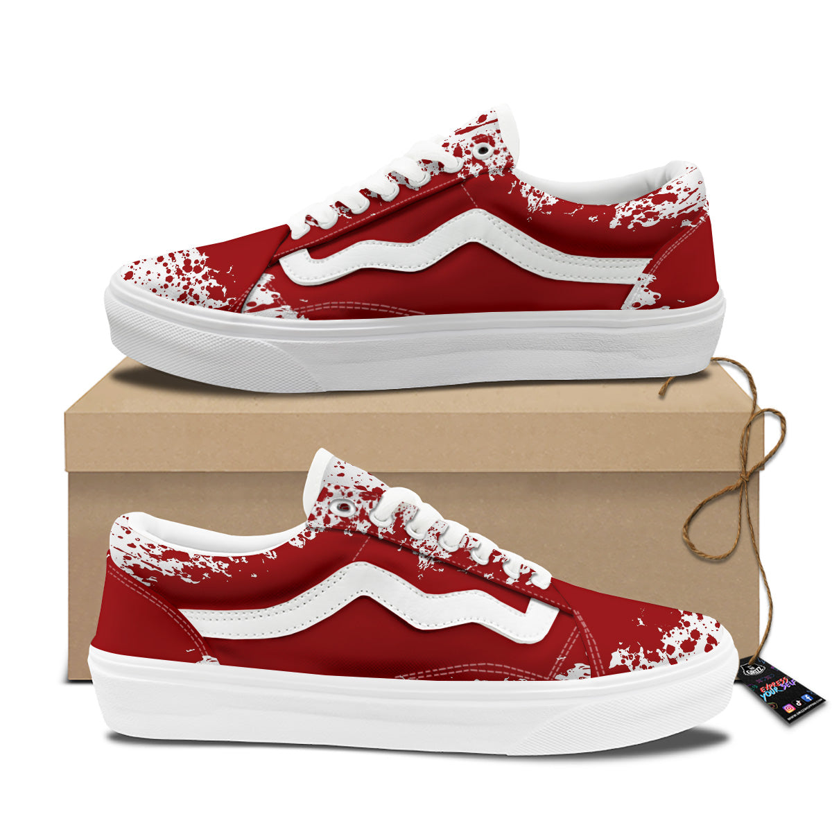 Splashed Blood Print Skate Shoes-grizzshop