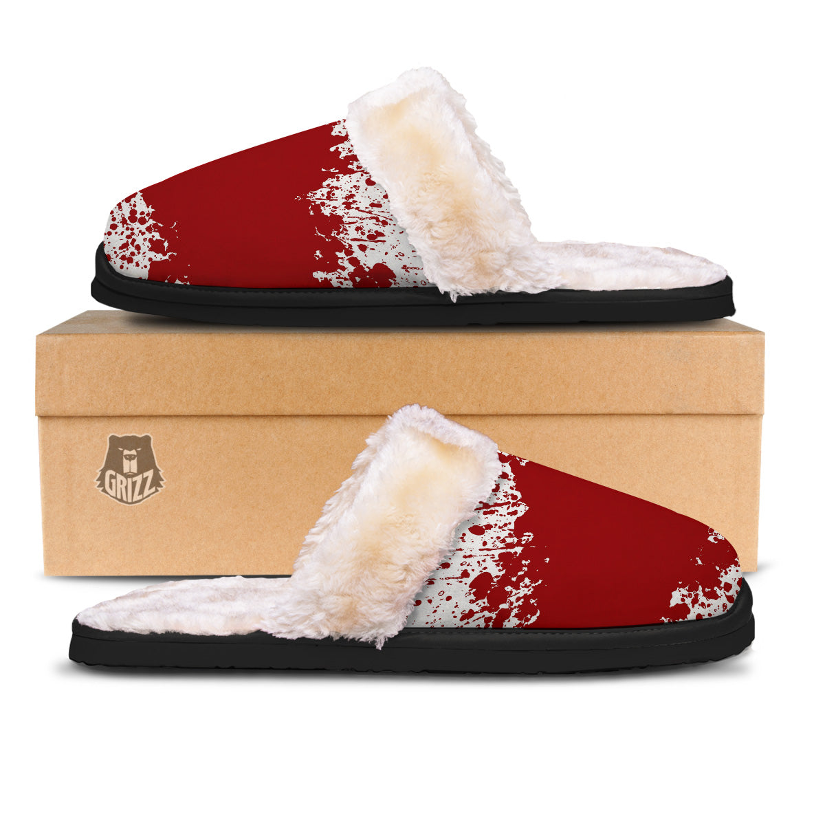 Splashed Blood Print Slippers-grizzshop