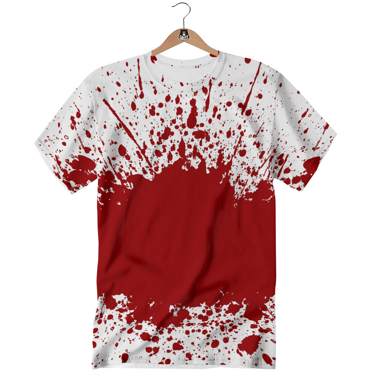 Splashed Blood Print T-Shirt-grizzshop