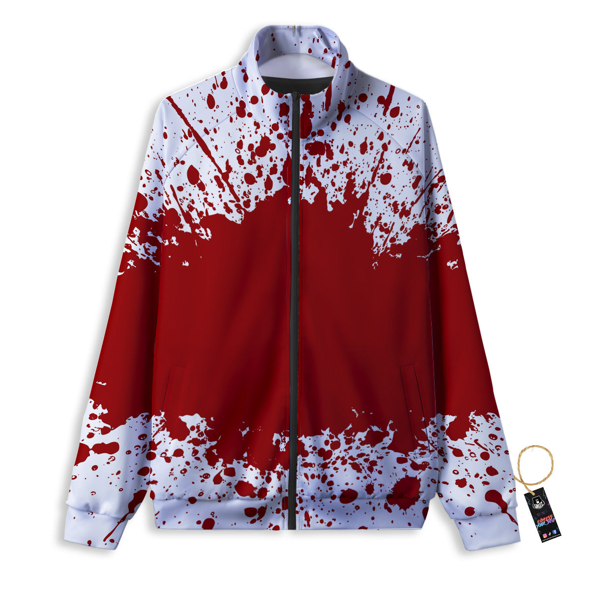 Splashed Blood Print Track Jacket-grizzshop