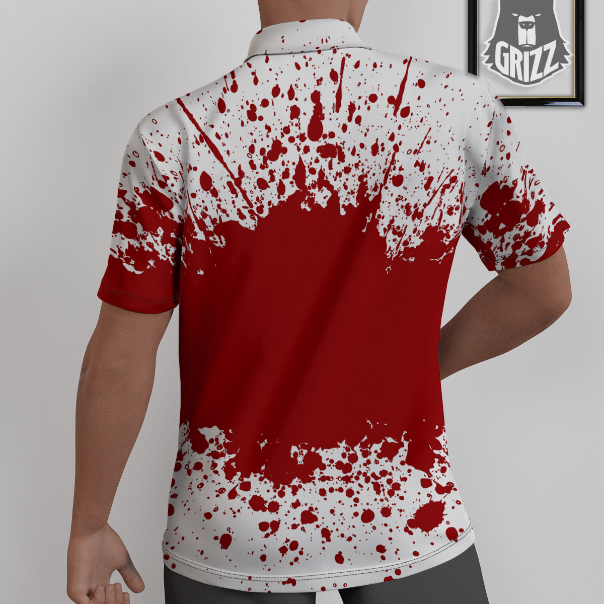 Splashed Blood Print Untucked Shirts-grizzshop
