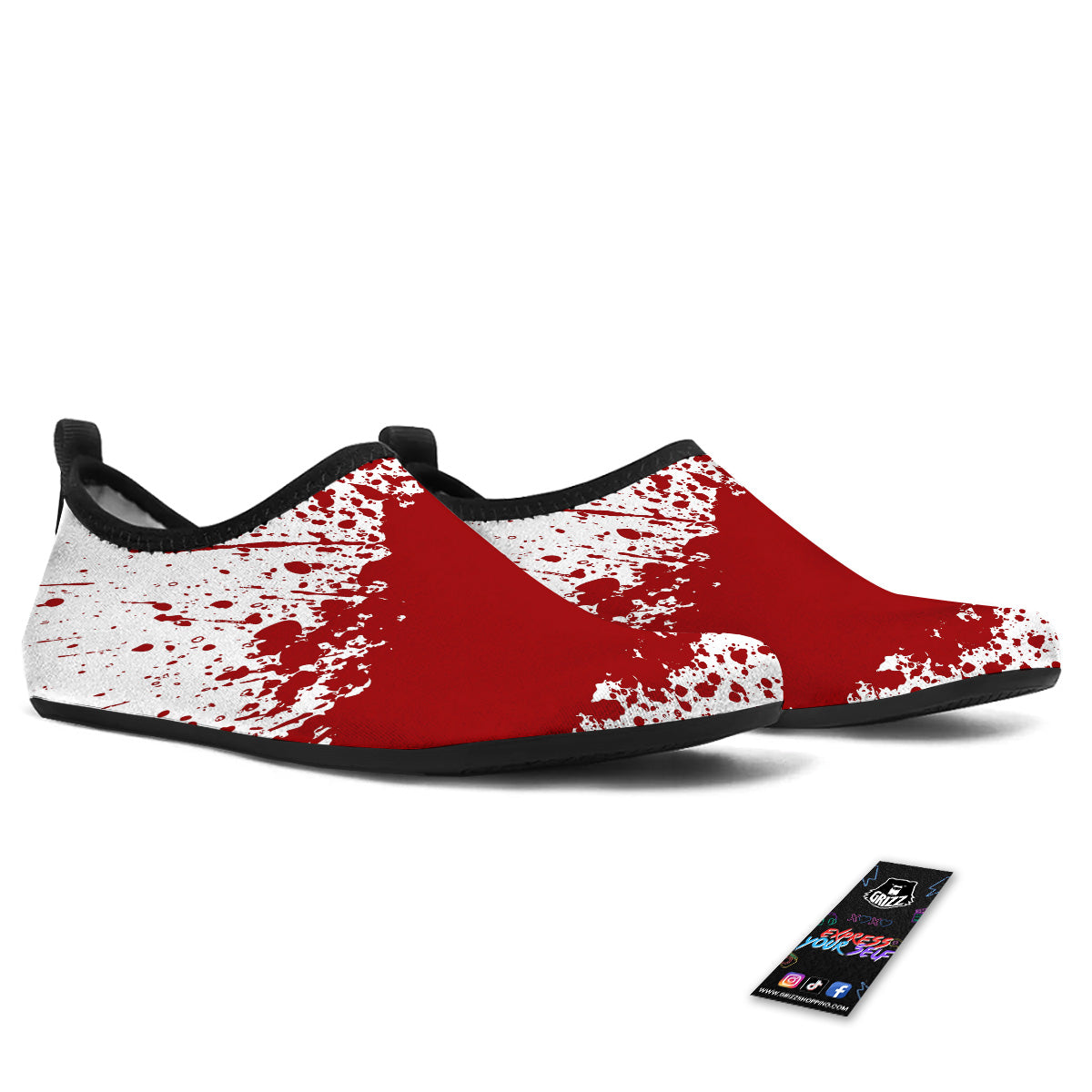 Splashed Blood Print Water Shoes-grizzshop