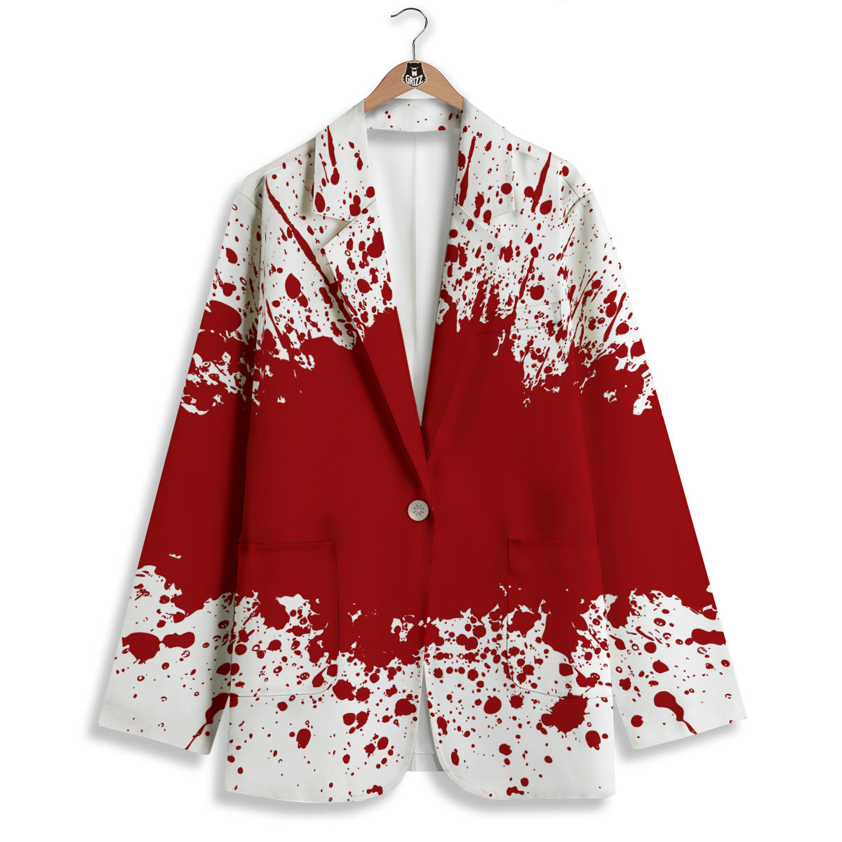 Splashed Blood Print Women's Blazer-grizzshop