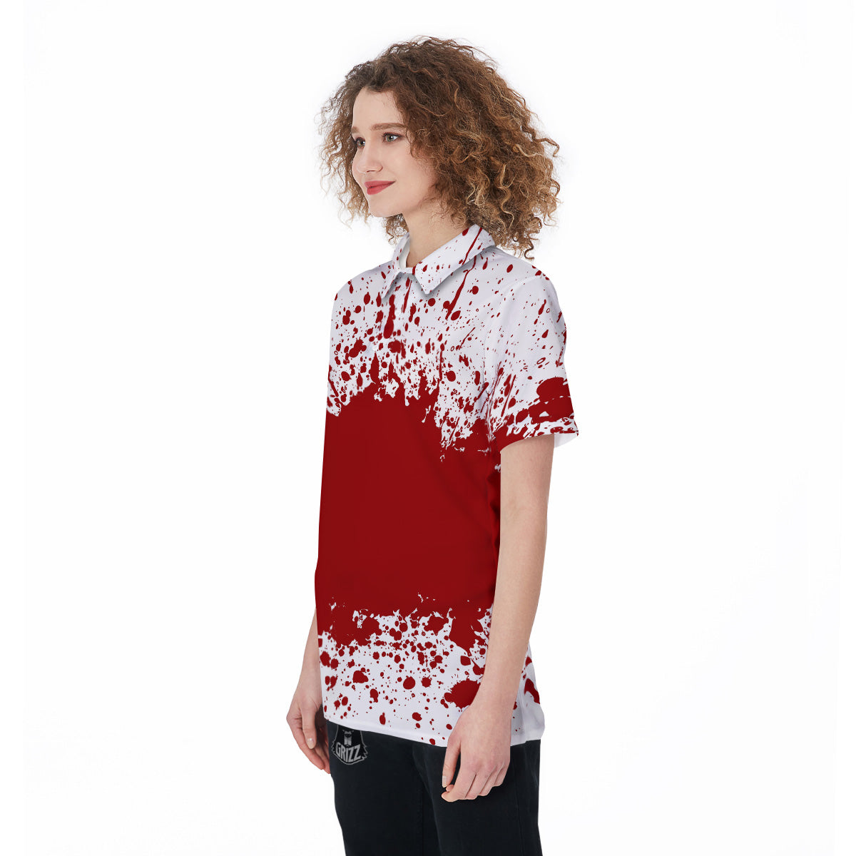 Splashed Blood Print Women's Golf Shirts-grizzshop