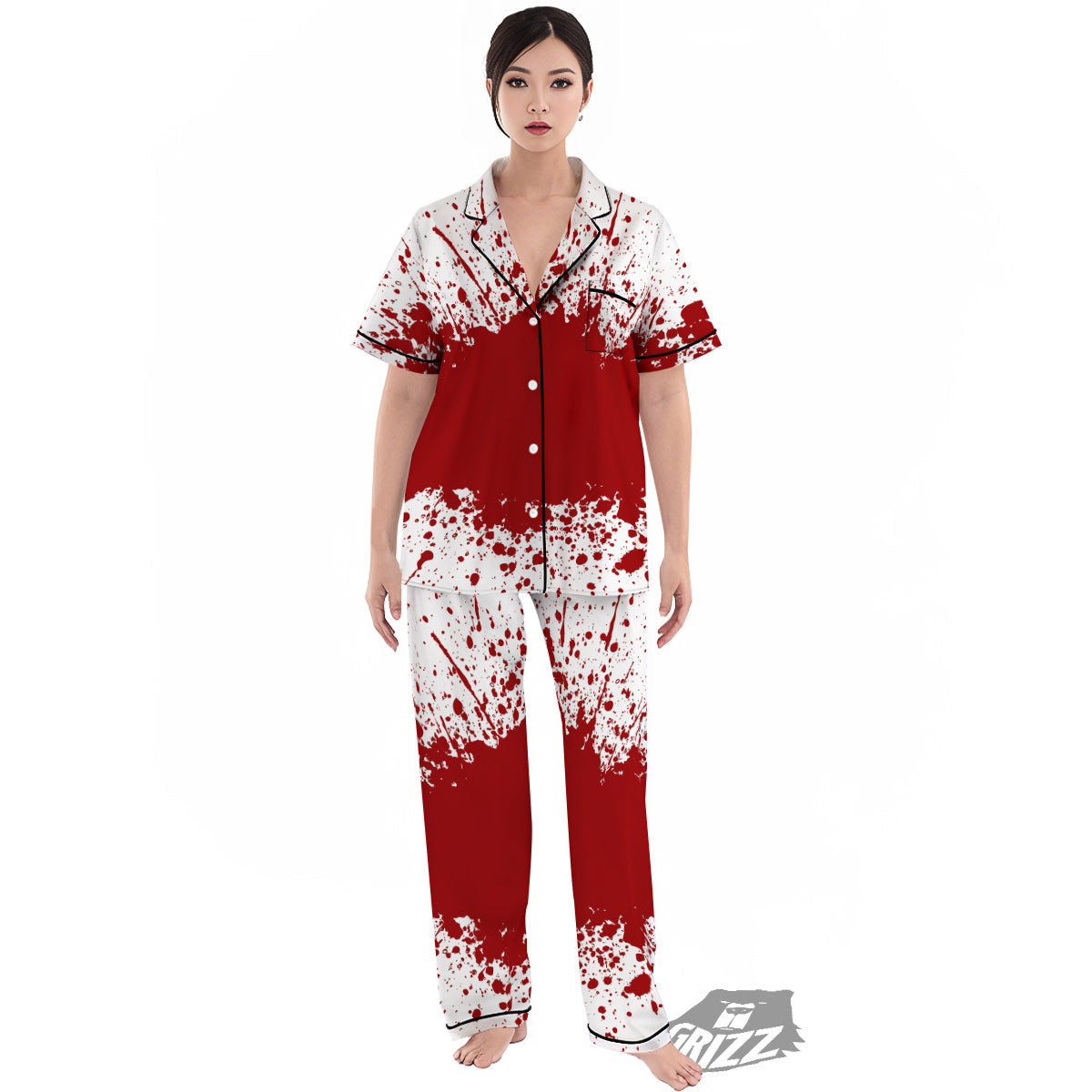 Splashed Blood Print Women's Pajamas Set-grizzshop