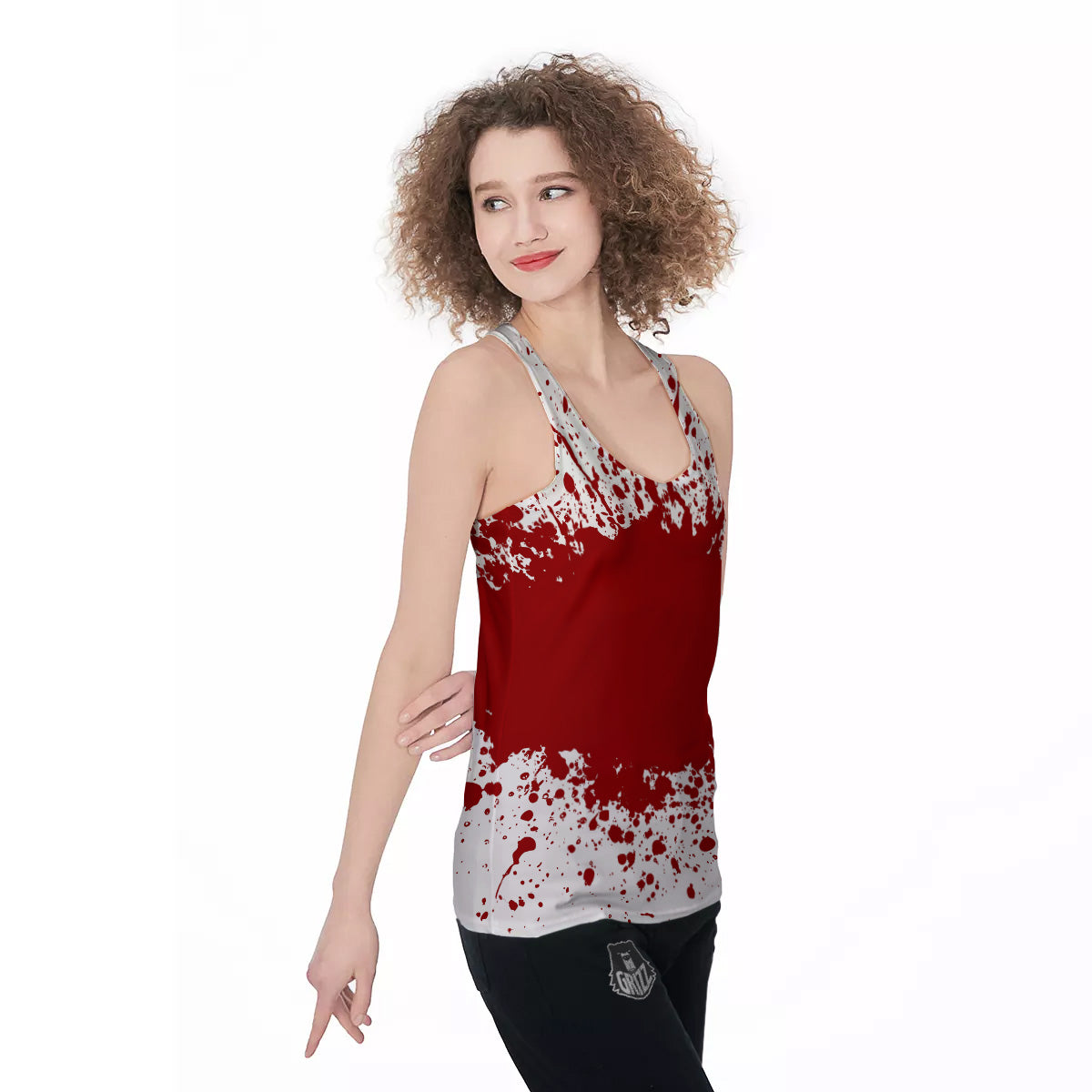 Splashed Blood Print Women's Racerback Tank Top-grizzshop