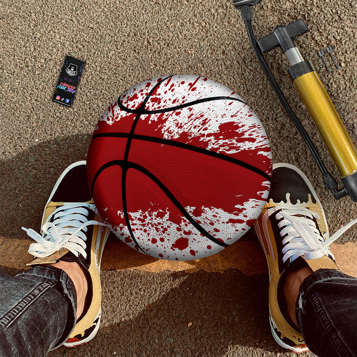 Splashed Blood Print Basketball