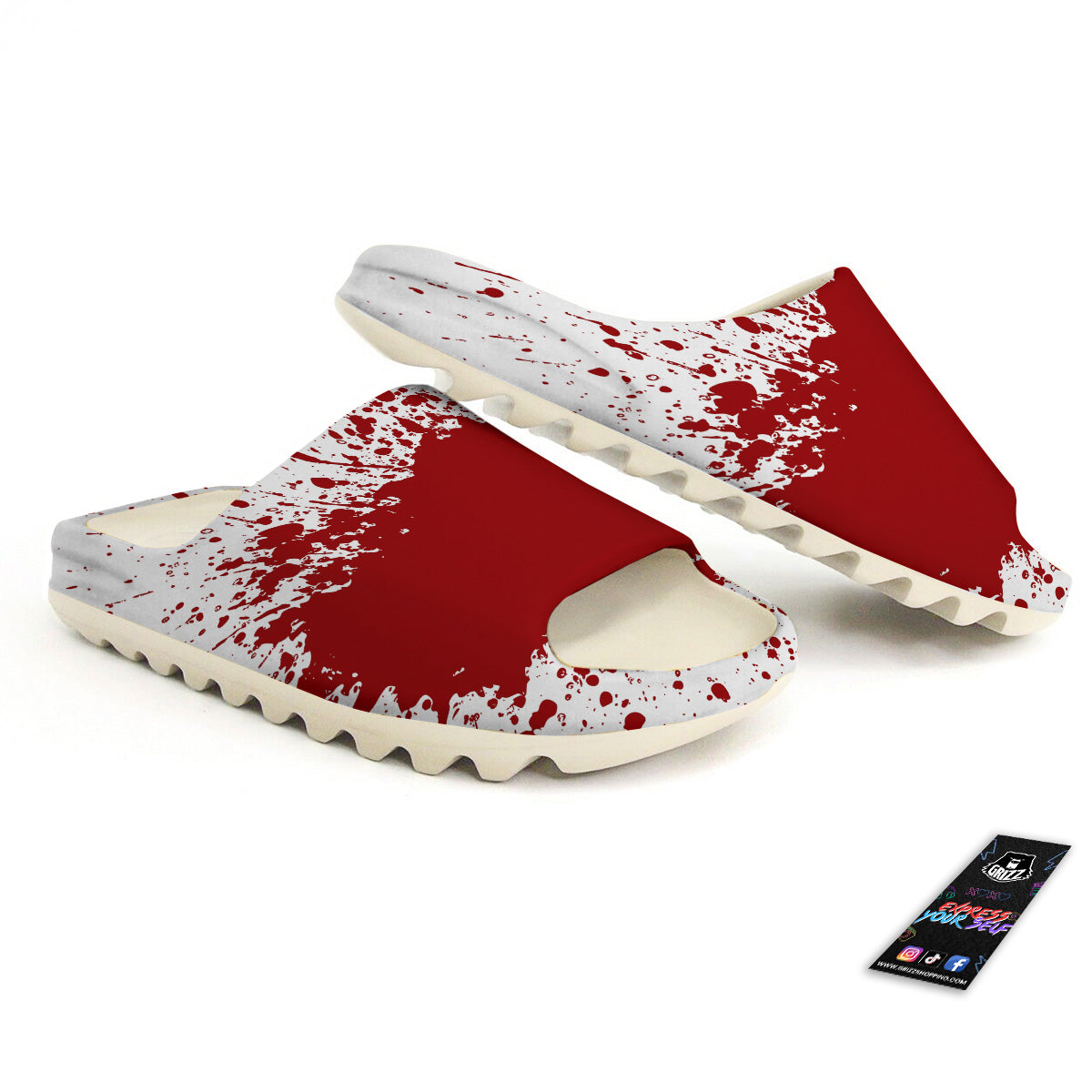 Splashed Blood Print Sandals-grizzshop