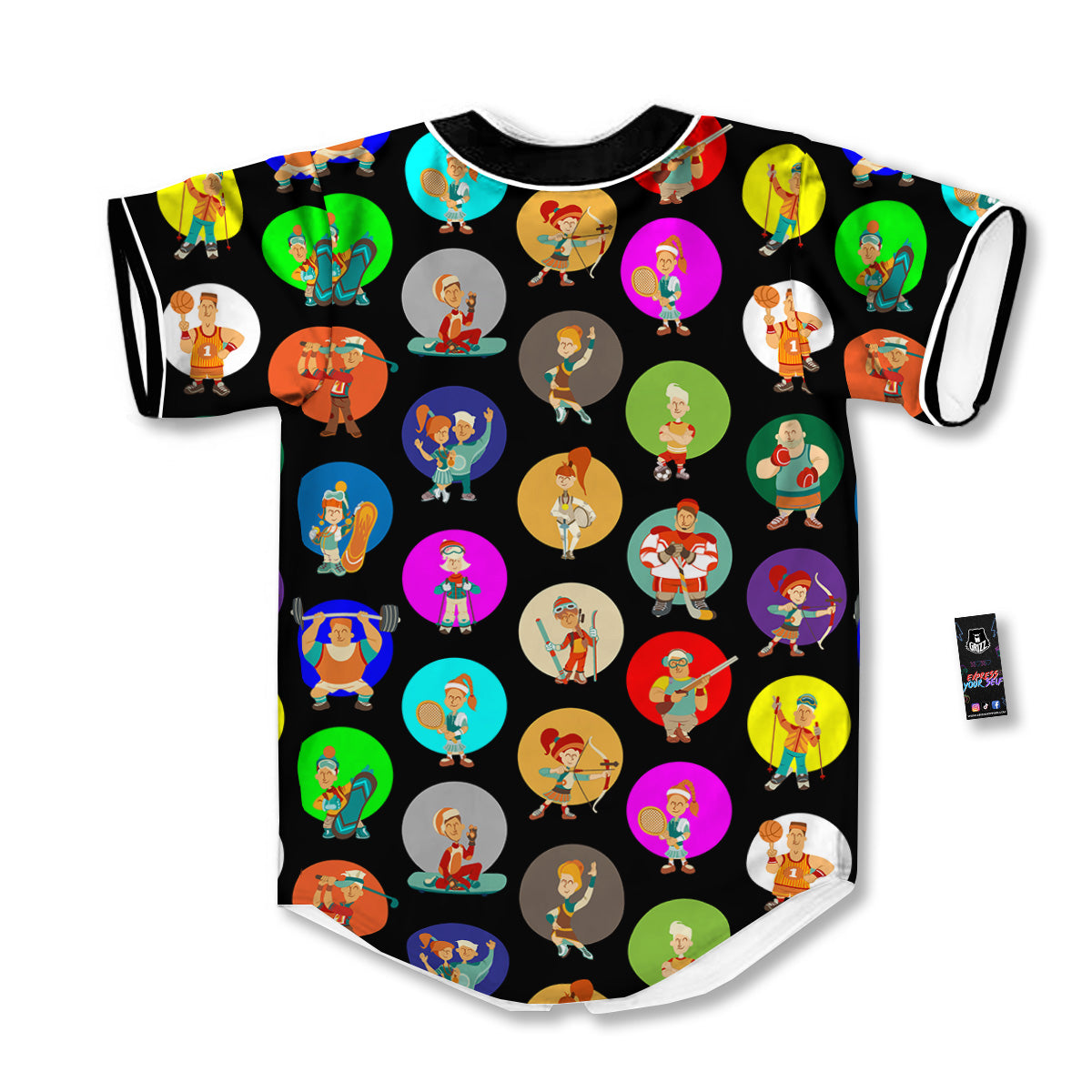 Sport Colorful Print Pattern Baseball Jersey-grizzshop