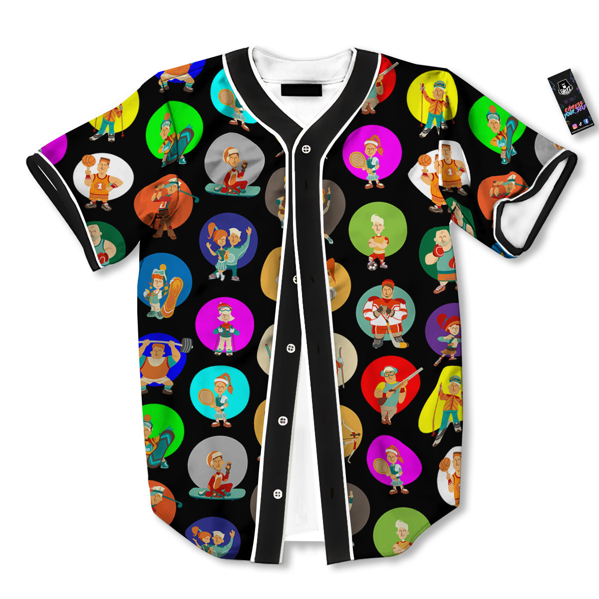 Sport Colorful Print Pattern Baseball Jersey-grizzshop