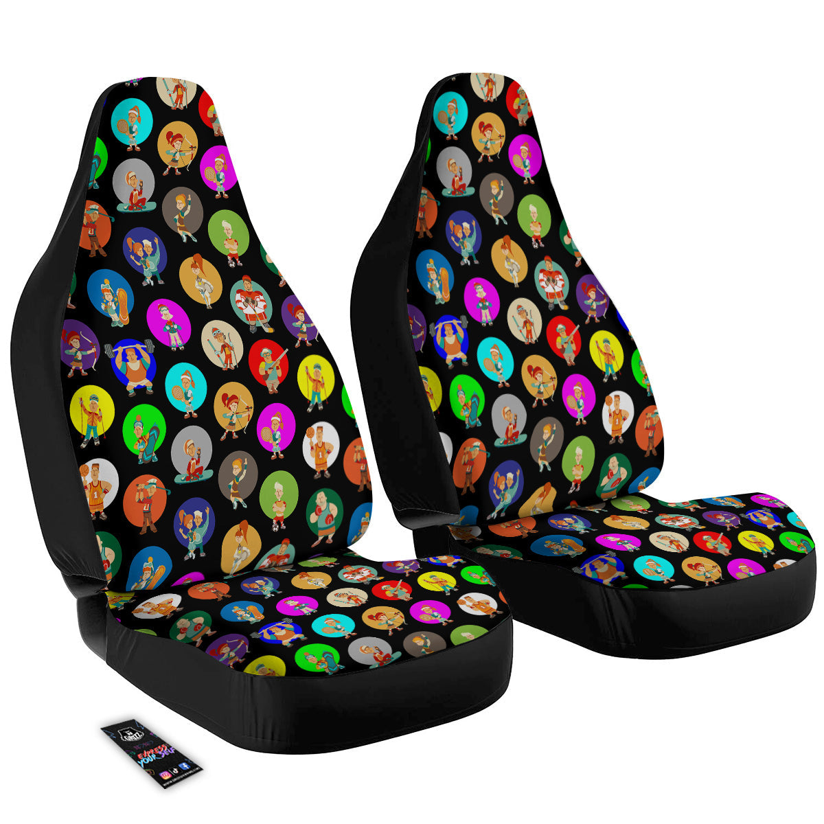 Sport Colorful Print Pattern Car Seat Covers-grizzshop