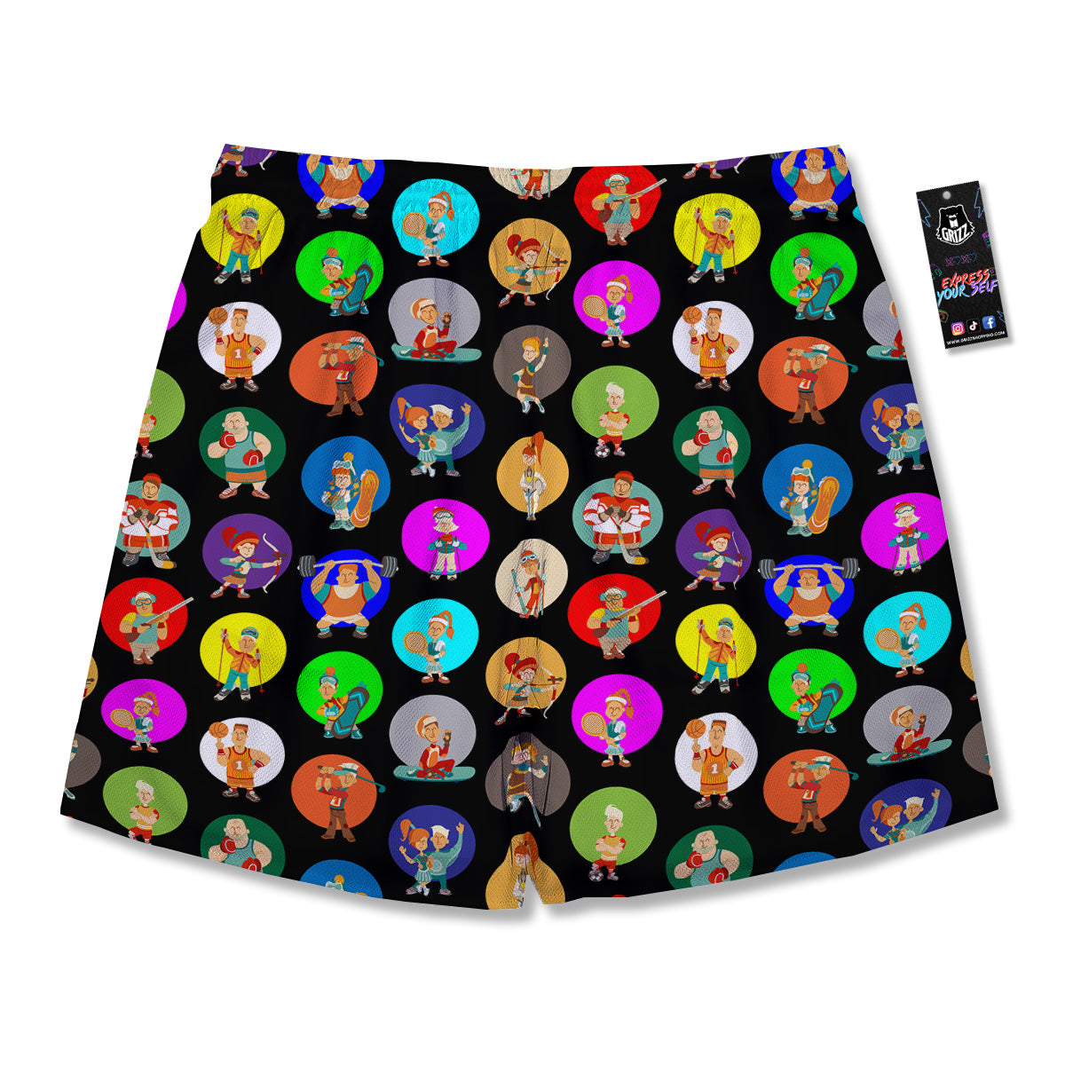 Sport Colorful Print Pattern Men's Running Shorts-grizzshop
