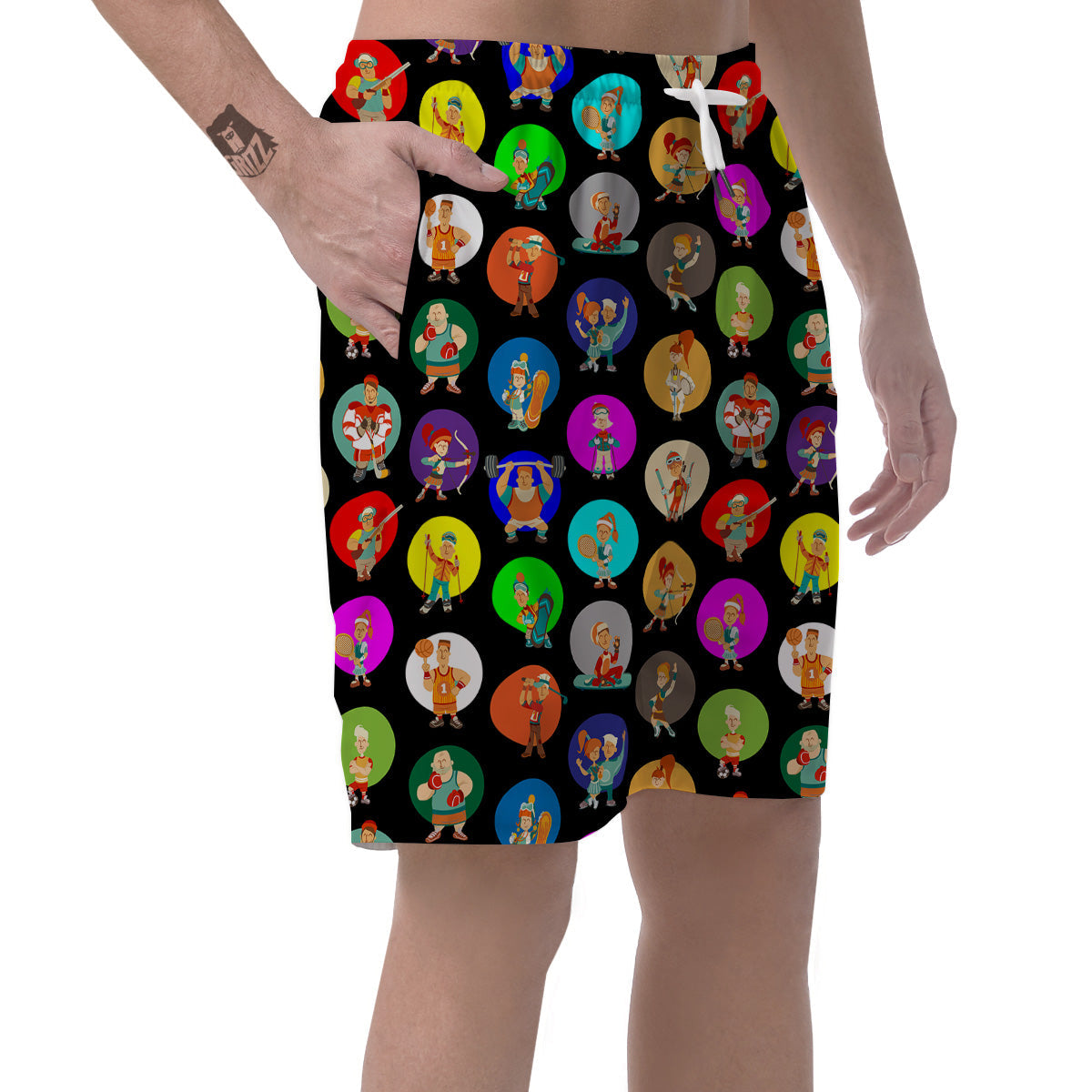 Sport Colorful Print Pattern Men's Shorts-grizzshop
