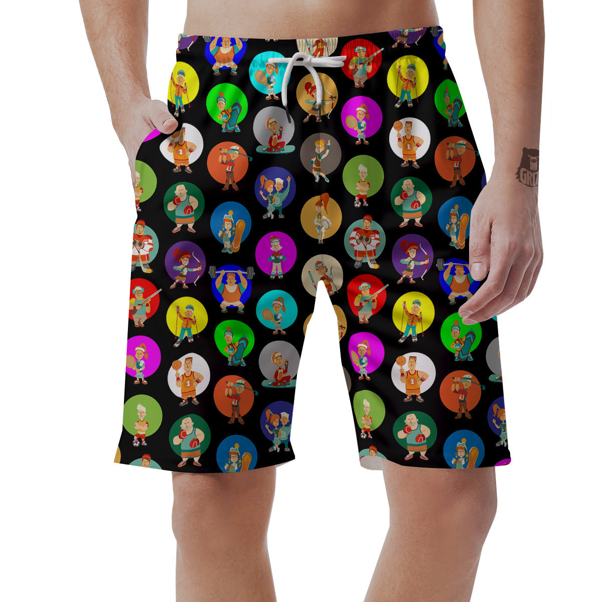 Sport Colorful Print Pattern Men's Shorts-grizzshop