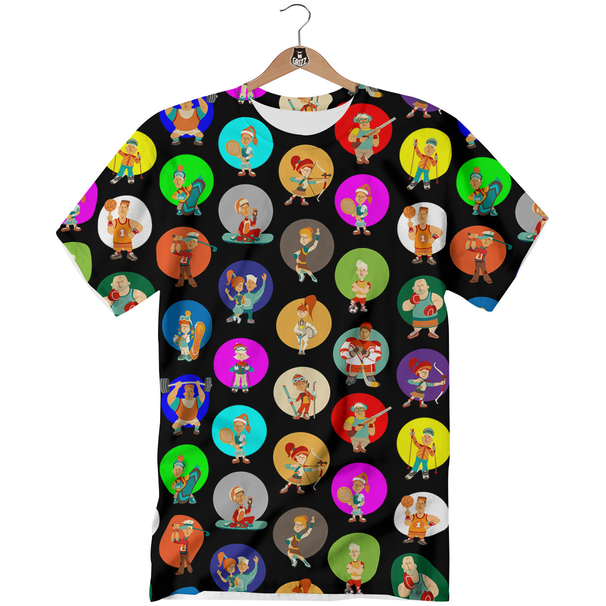 Sport Colorful Print Pattern T-Shirt-grizzshop