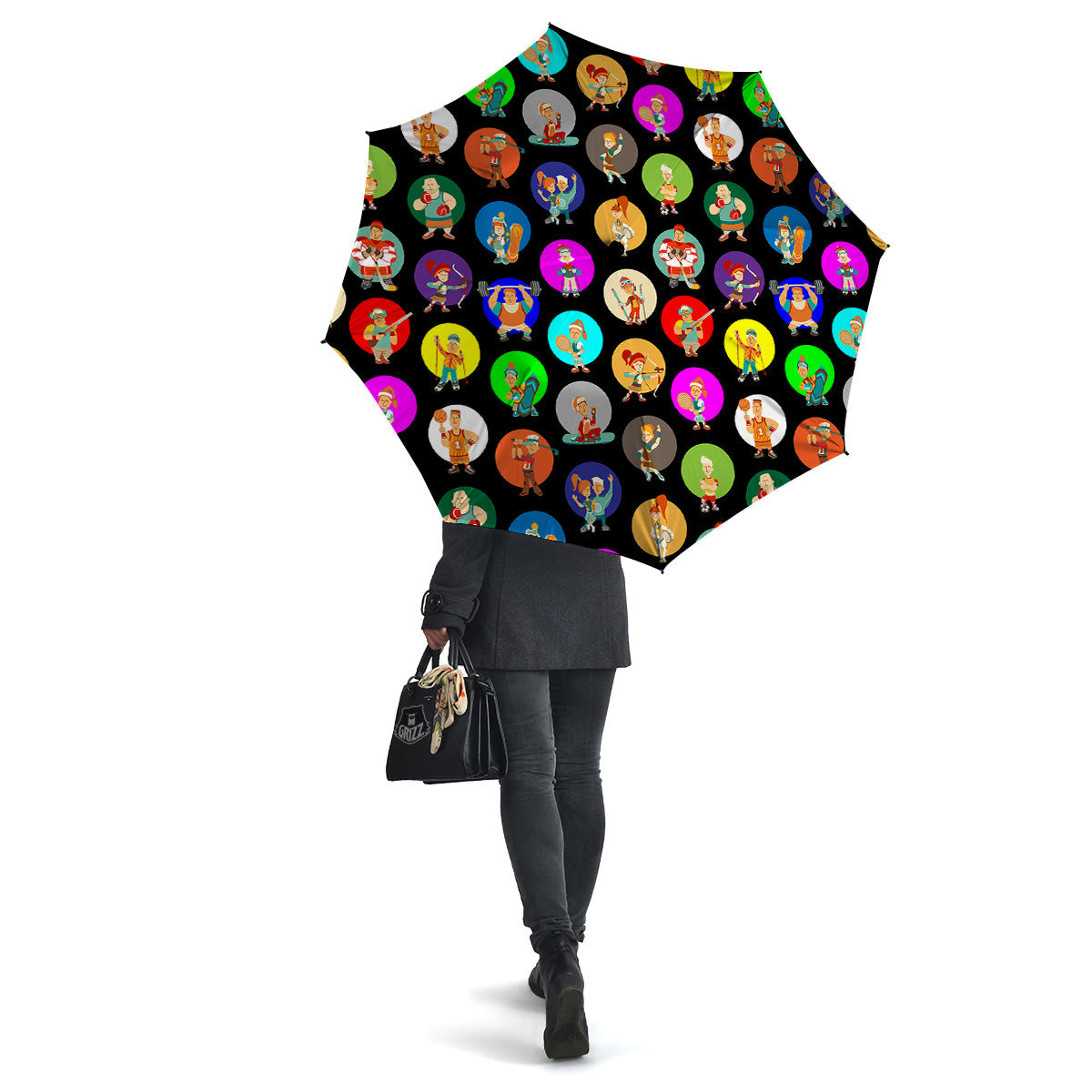 Sport Colorful Print Pattern Umbrella-grizzshop