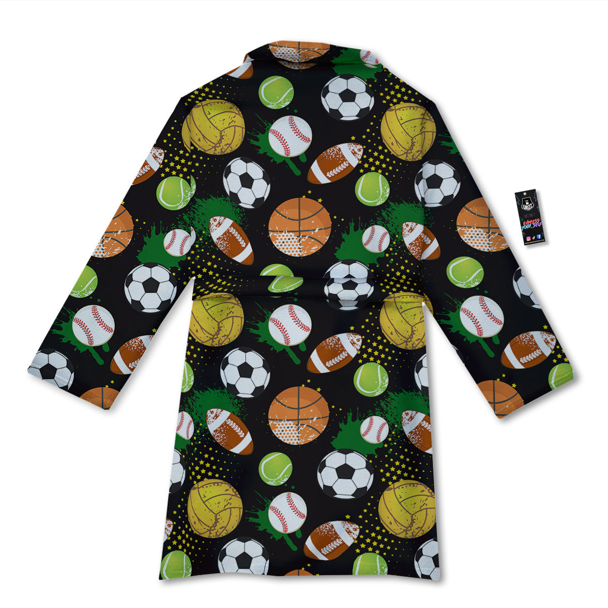 Sport Equipment Print Pattern Bathrobe-grizzshop