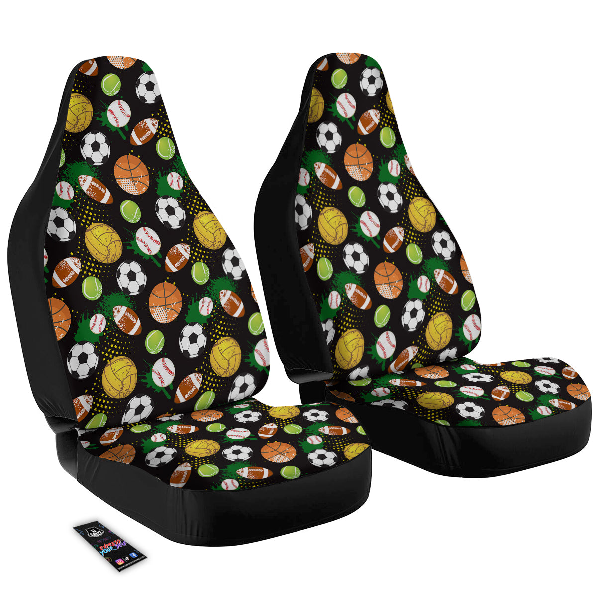 Sport Equipment Print Pattern Car Seat Covers-grizzshop