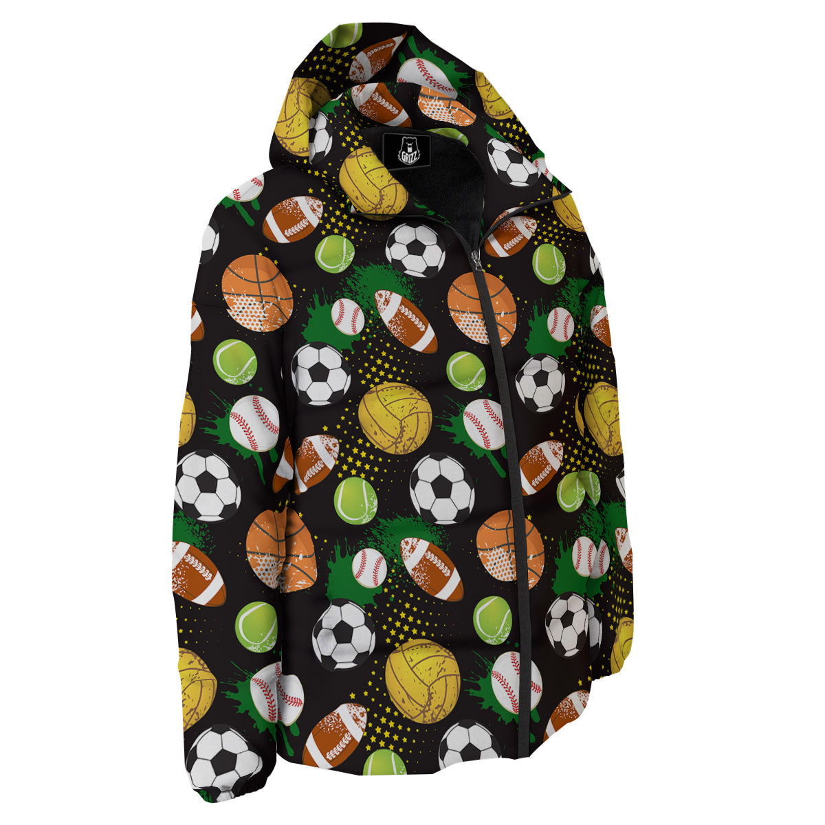 Sport Equipment Print Pattern Down Jacket-grizzshop