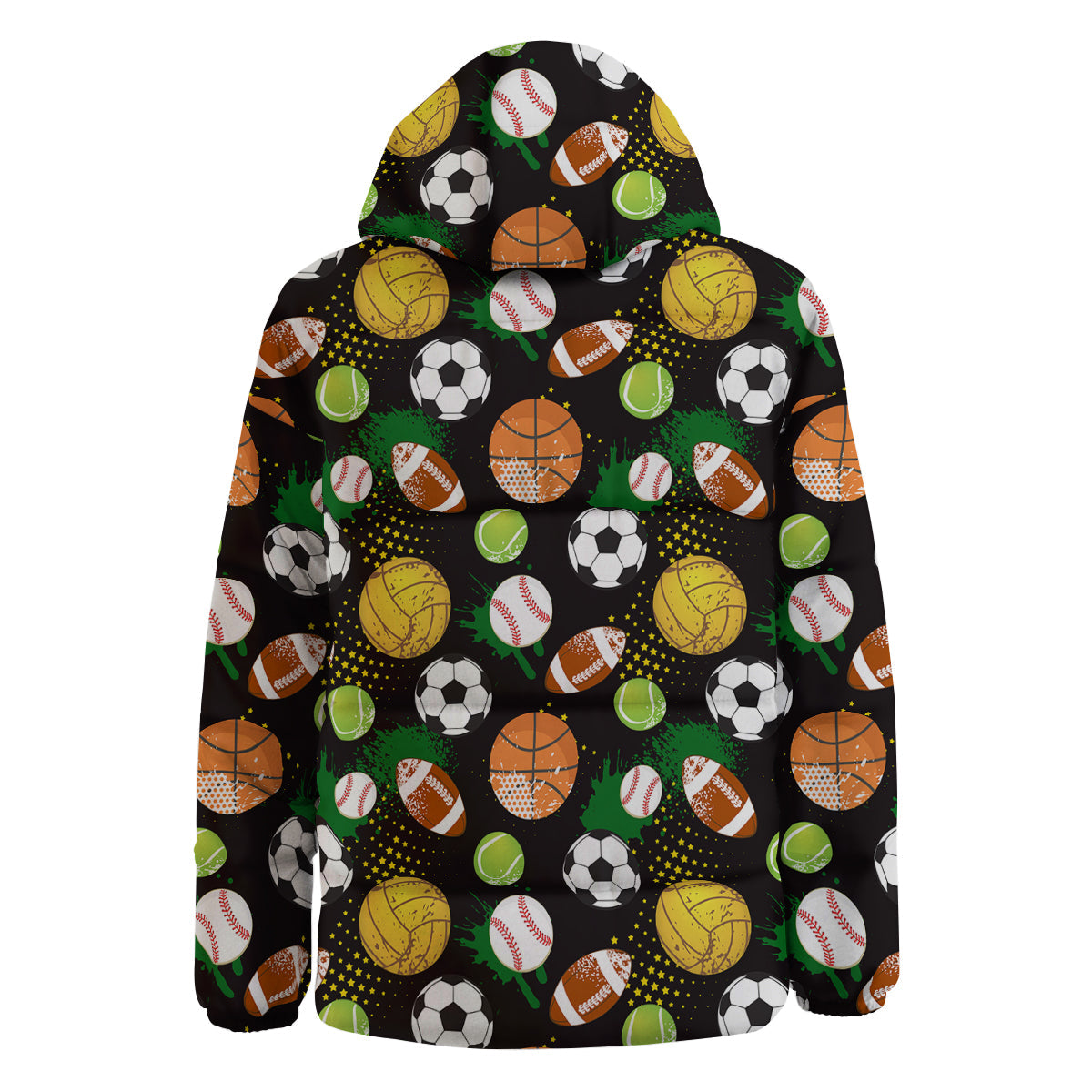 Sport Equipment Print Pattern Down Jacket-grizzshop