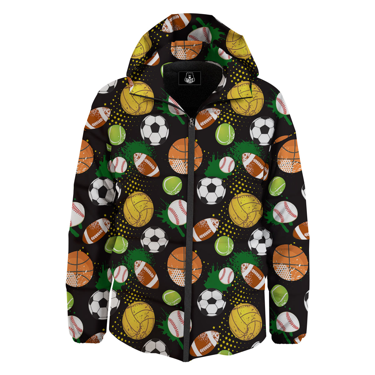 Sport Equipment Print Pattern Down Jacket-grizzshop