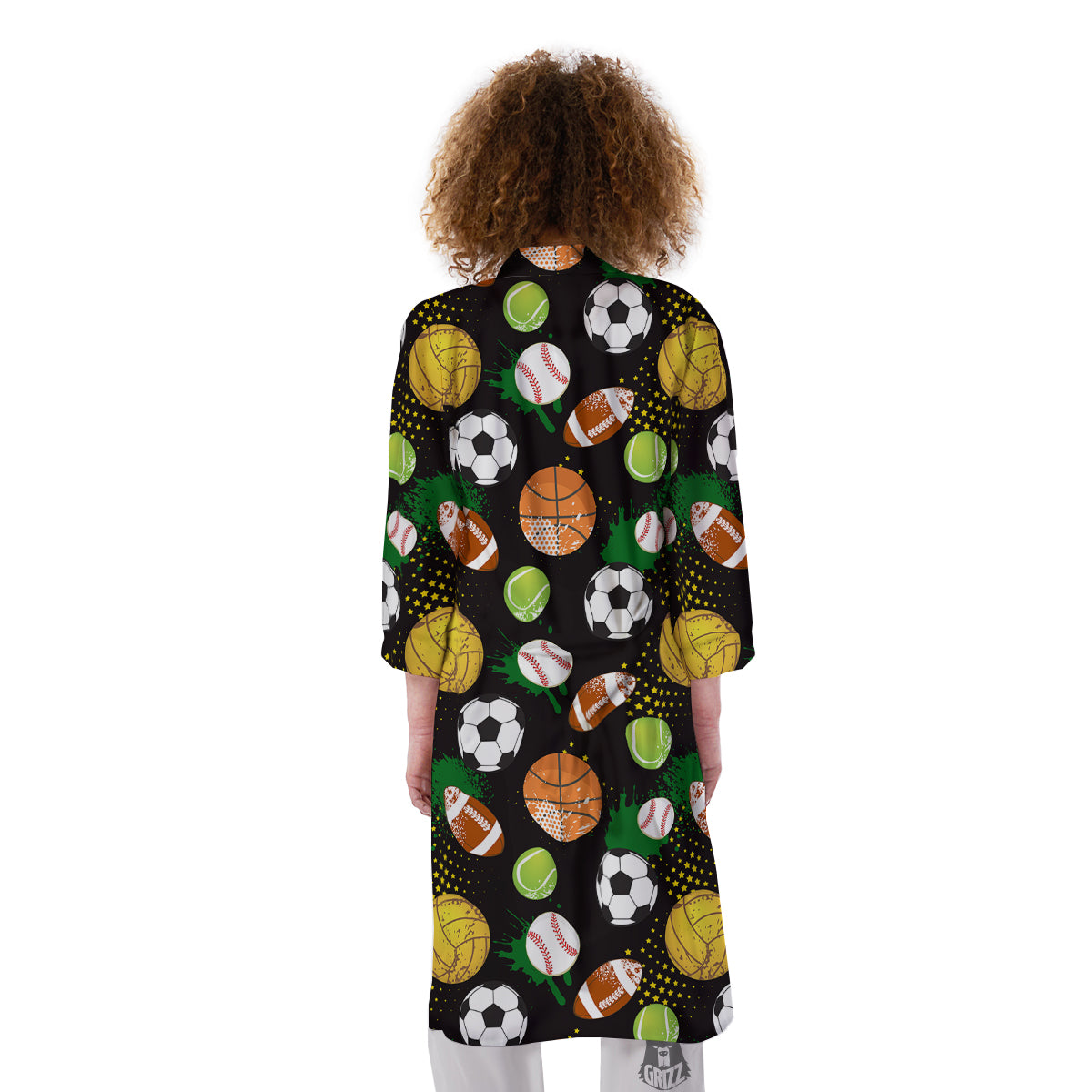 Sport Equipment Print Pattern Kimono-grizzshop