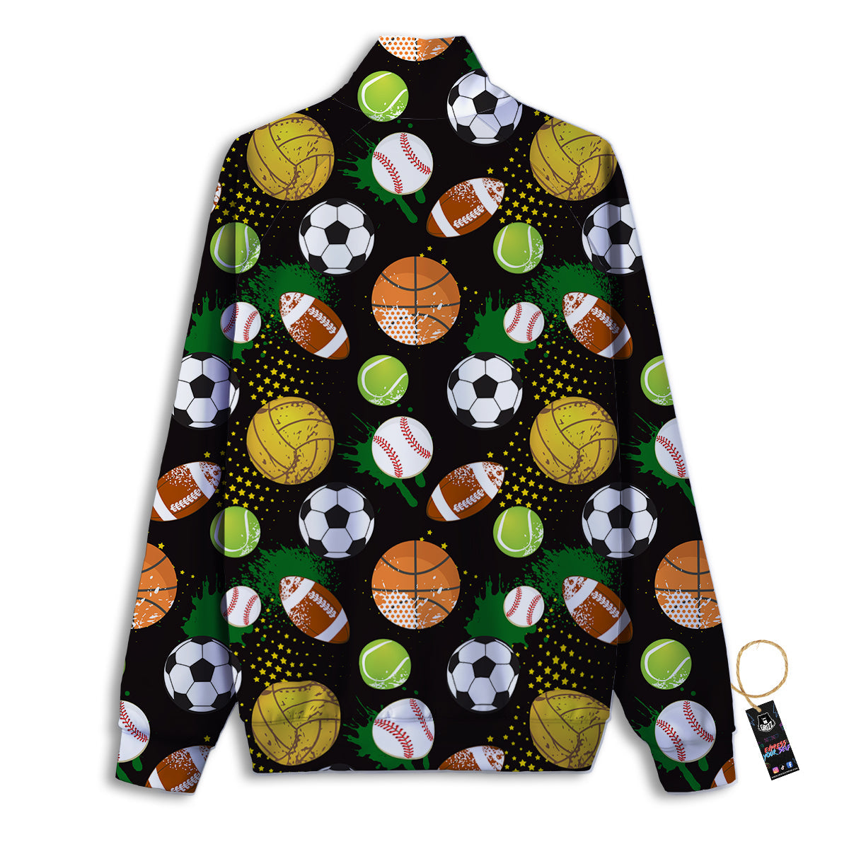 Sport Equipment Print Pattern Track Jacket-grizzshop