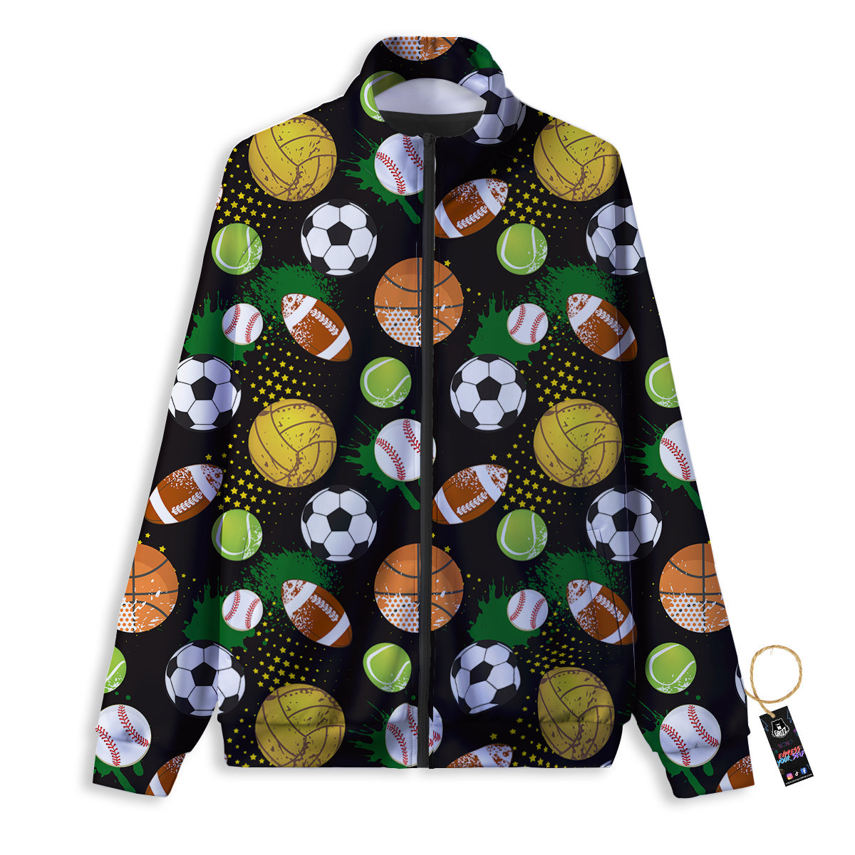 Sport Equipment Print Pattern Track Jacket-grizzshop