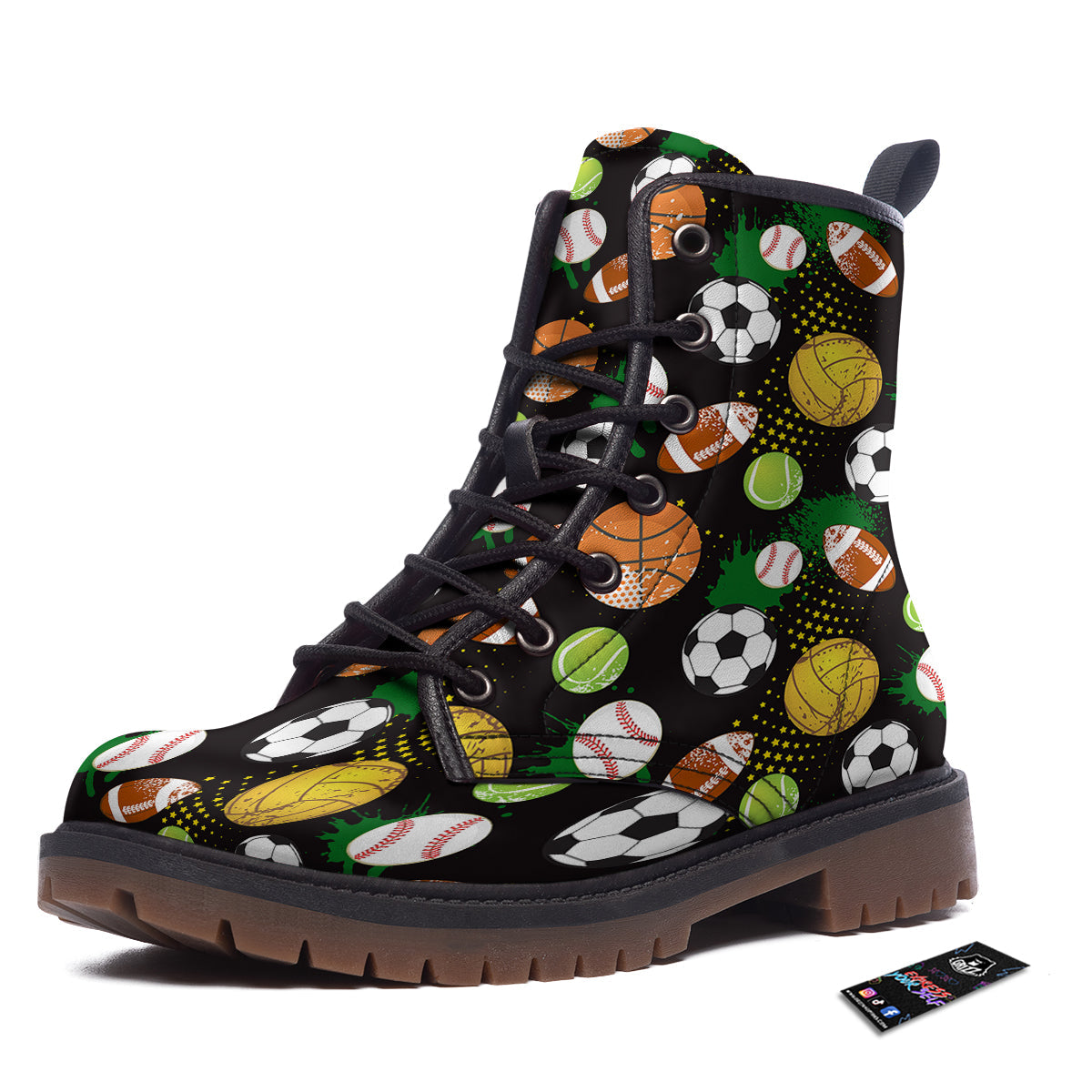 Sport Equipment Print Pattern Work Boots-grizzshop